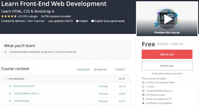 [100% Off] Learn Front-End Web Development| Worth 199,99$