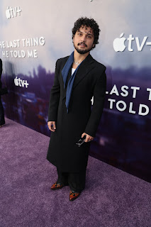 Augusto Aguilera attends the premiere of the Apple TV+ limited series “The Last Thing He Told Me” at the Bruin Theatre. “The Last Thing He Told Me” will make its global debut on Apple TV+ on Friday, April 14, 2023.