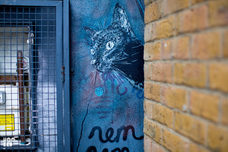 French Street Artist C215 's Clowder of Cats stencil works in London