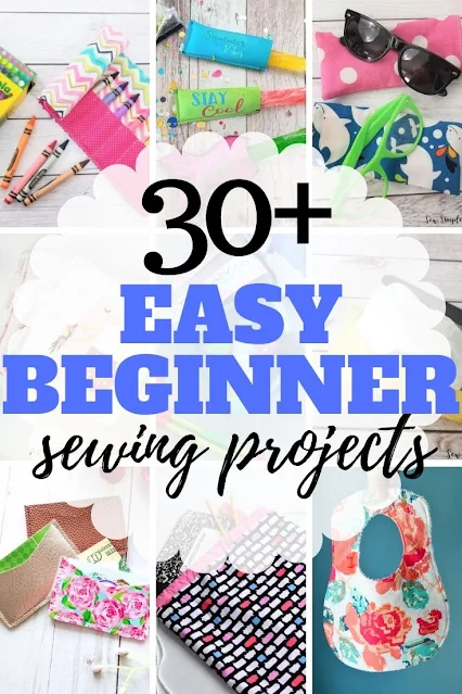 Great list of free and easy sewing projects for beginners including children, teens and adults.  These projects will help you learn to sew and be successful.