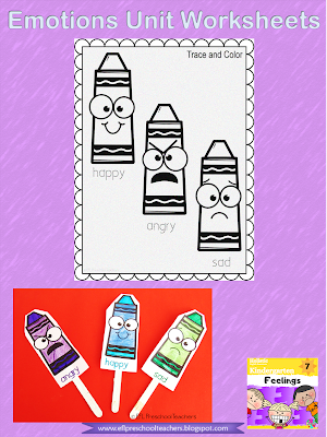 Crayons emotions worksheets