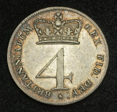 British Silver Four Pence Coin penny