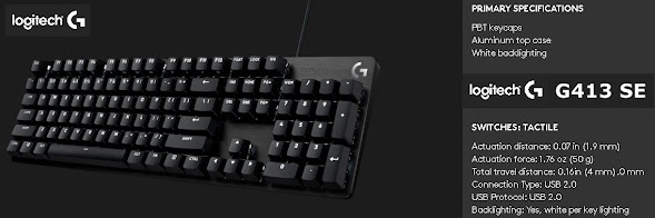 Logitech G413 SE Mechanical Gaming Keyboard