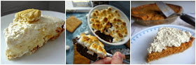 Vanilla & Honey Shortbread Pie, Deep Dish S'mores, and Pumpkin Pie with Whole Wheat Crust and Cinnamon Caramel Whipped Cream