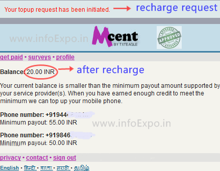 First Successful recharge by mobile surveys