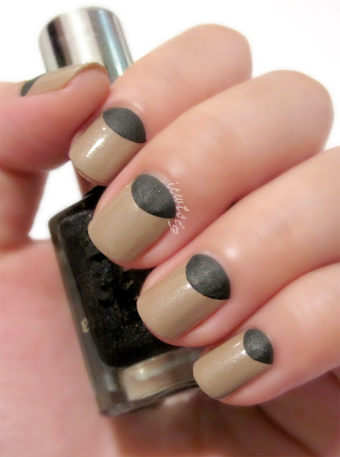 Half Moon Two-Textured Nail Art (Kaelen New York Fashion Week Spring Summer 2013 Inspired)