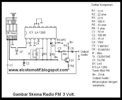 elektronika analog Radio Penerima FM Portable LA1260 
