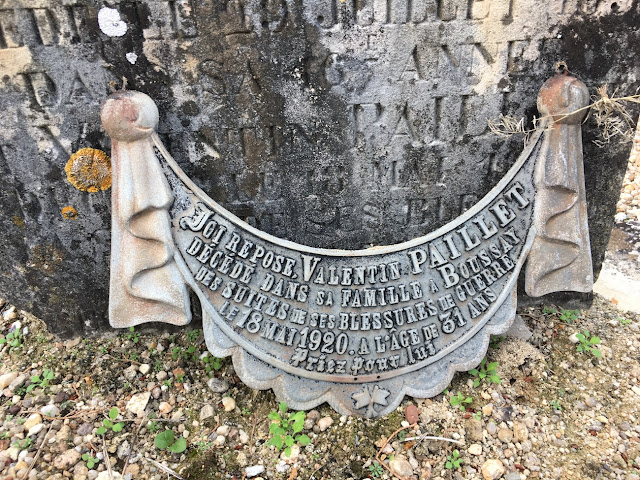 Plaque on a grave, Indre et Loire, France.