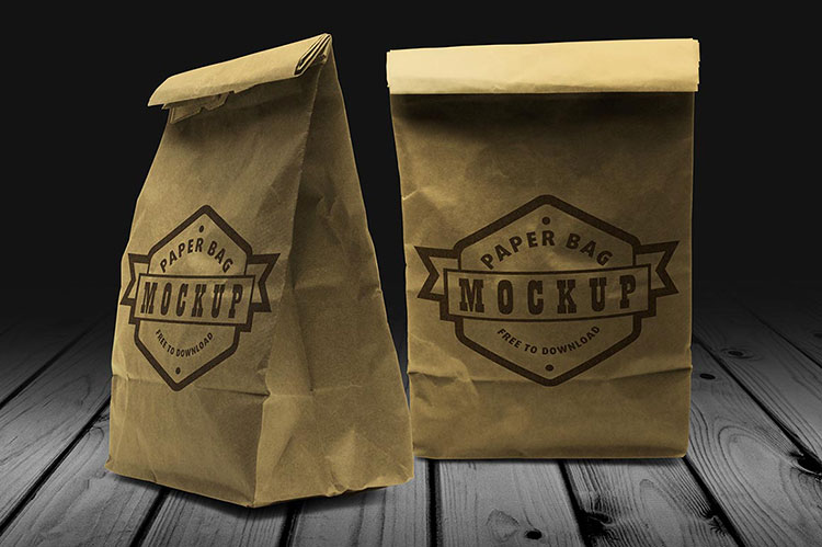 Free Paper Bag Mock-up