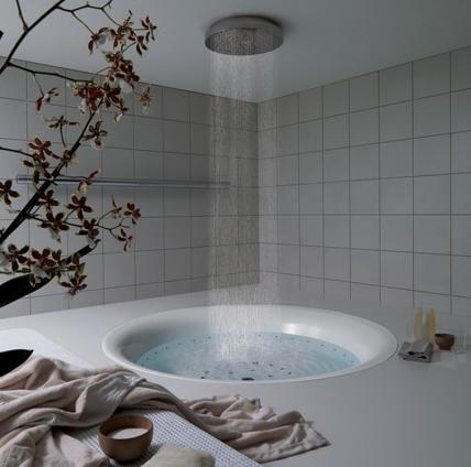 Contemporary Bathroom Design on Bathroom Design With Bathtub And Rain Shower