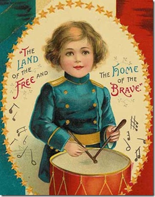 Land of the free vintage postcard