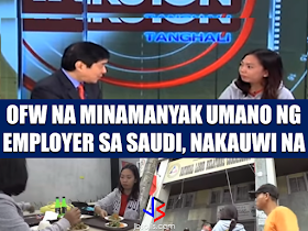 An OFW in Saudi Arabia who was sexually molested sought the help of  "OFW Alert" hosted by Raffy Tulfo.   According to Kimberly Callanta, his male employer forced her to toy on his genitals. She said her employer forced her to do it four times already.    Callanta tried to contact her agency to rescue her but the representative of her recruitment agency, a certain Jenny Binamera, said that they cannot rescue her because they were busy at that time. Raffy Tulfo contacted the agency and asked them to rescue the OFW immediately. Callanta feared that her female employer would find out and do worse things to her. According to Binamera, Callanta requested to be rescued after she got her salary but as things get worse, she requested that her agency rescues her immediately. The agency acted promptly upon the request of Mr. Tulfo and rescued the OFW on the same day. After two days, Callanta was sent home. On March 1, she finally arrived in the Philippines and went straight to ABC 5 to meet Mr. Tulfo on his program. She then expressed her gratitude to the program and the host, Mr. Raffy Tulfo.  Mr. Tulfo then asked Callanta if she will file a complaint against her employer and assured the OFW that they will extend help all the way from start to finish until she got the justice she deserves. The OFW was given assistance from their lunch, even when they went to NLRC and until they were already on the bus that will take them to her province.  Callanta was so grateful to Mr. Raffy Tulfo, who literally spend money out of his own pocket to help an OFW like her. She was also grateful for the program that she is already home away from the bad experience she had in the hands of her abusive Arab employer. RECOMMENDED:      A massive attack on Google hit millions of Gmail users after receiving an email which instructs the user to click on a document. After that, a very google-like page that will ask for your password and that's where you get infected. Experts warned that if ever you received an email which asks you to click a document, please! DO NOT CLICK IT!  This "worm" which arrived in the inboxes of Gmail users in the form of an email from a trusted contact asking users to click on an attached "Google Docs," or GDocs, file. Clicking on the link took them to a real Google security page, where users were asked to give permission for the fake app, posing as GDocs, to have an access to the users' email account.  For added menace, this worm also sent itself out to all of the contacts of the affected user Gmail or and others spawning itself hundreds of times any time a single user was hooked on its snare.  Follow Google Docs  ✔@googledocs We are investigating a phishing email that appears as Google Docs. We encourage you to not click through & report as phishing within Gmail. 4:08 AM - 4 May 2017       4,6234,623 Retweets     2,5192,519 likes It is a common strategy but what puzzled millions of affected users was the sophisticated construction of the malicious link which was so realistic; from the email sender to the link that remarkably looks real. Worms or phishing attacks generally access your personal information like passwords of your bank accounts, social media accounts, and others.  This gmail/docs hack is clever. It's abusing oauth to gain access to accounts. 4:51 AM - 4 May 2017       Retweets     11 like    Follow St George Police @sgcitypubsafety Do you Goole? Or use GMAIL? Watch out for this scam & spread the word (not the virus!) https://www.reddit.com/r/google/comments/692cr4/new_google_docs_phishing_scam_almost_undetectable/ … 4:50 AM - 4 May 2017  Photo published for New Google Docs phishing scam, almost undetectable • r/google New Google Docs phishing scam, almost undetectable • r/google I received a phishing email today, and very nearly fell for it. I'll go through the steps here: 1. I [received an... reddit.com       22 Retweets     44 likes   View image on Twitter View image on Twitter   Follow CortlandtDailyVoice @CortlandtDV Westchester School Officials Warn Of Gmail Email 'Situation' http://dlvr.it/P3KdGC  4:50 AM - 4 May 2017       11 Retweet     11 like    Follow Shane Gustafson  ✔@Shane_WMBD SCAM ALERT: Gmail accounts across the country have been hacked, several agencies are asking you to be aware. http://www.centralillinoisproud.com/news/local-news/gmail-hack-hits-central-illinois/705935084 … 4:48 AM - 4 May 2017  Photo published for Gmail Hack Hits Central Illinois Gmail Hack Hits Central Illinois An attack against Gmail accounts across the country also targets several agencies in central Illinois. centralillinoisproud.com       66 Retweets     33 likes    Follow Lance @lancewmccarthy Man, gmail's getting hammered today with spam and phishing attacks. 4:49 AM - 4 May 2017       11 Retweet     11 like Within an hour,  a red warning began appearing with the malicious email that says it could be a phishing attack.   View image on Twitter View image on Twitter   Follow Jen Lee Reeves @jenleereeves Be careful, Twitter people with Gmail accounts! Do not click on the "doc share" box. It's a solid attempt at phishing. 4:14 AM - 4 May 2017       44 Retweets     77 likes    However, Google said that they had "disabled" the malicious accounts and pushed updates to all users. They also said that it only affected "fewer than 0.1 percent of Gmail users" still be about 1 million of the service's roughly 1 billion users around the world.  What do you have to do if you experienced similar phishing attacks?        Source: NBC Recommended:  Do You Need Money For Tuition Fee For The Next School Year? You Need To Watch This Do you need money for your tuition fee to be able to study this coming school year? The Philippine government might be able to help you. All you need to do is to follow these steps:  -Inquire at the state college or university where you want to study.  -Bring Identification forms. If your family is a 4Ps subsidiary, prepare and bring your 4Ps identification card. For families who are not a member of 4Ps, bring your family's proof of income.  -Bring the registration form from your state college or university where you want to study.   Nicholas Tenazas, Deputy executive Director of CHED-UniFAST said that in the program, the state colleges and universities will not collect any tuition fee from the students. The Government will shoulder their tuition fees.  CHED-UniFAST or the Unified Student Financial Assistance For Tertiary Education otherwise known as the Republic Act 10687  which aims to provide quality education to the Filipinos.  What are the qualifications for availing of the modalities of UniFAST?  The applicant for any of the modalities under the UniFAST must meet the following minimum qualifications:  (a) must be a Filipino citizen, but the Board may grant exemptions to foreign students based on reciprocal programs that provide similar benefits to Filipino students, such as student exchange programs, international reciprocal Scholarships, and other mutually beneficial programs;   (b) must be a high school graduate or its equivalent from duly authorized institutions;   (c) must possess good moral character with no criminal record, but this requirement shall be waived for programs which target children in conflict with the law and those who are undergoing or have undergone rehabilitation;   (d) must be admitted to the higher education institution (HEI) or TVI included in the Registry of Programs and Institutions of the applicant’s choice, provided that the applicant shall be allowed to begin processing the application within a reasonable time frame set by the Board to give the applicant sufficient time to enroll;   (e) in the case of technical-vocational education and training or TVET programs, must have passed the TESDA screening/assessment procedure, trade test, or skills competency evaluation; and   (f) in the case of scholarship, the applicant must obtain at least the score required by the Board for the Qualifying Examination System for Scoring Students and must possess such other qualifications as may be prescribed by the Board.  The applicant has to declare also if he or she is already a beneficiary of any other student financial assistance, including government StuFAP. However, if at the time of application of the scholarship, grant-in-aid, student loan, or other modalities of StuFAP under this Act, the amount of such other existing grant does not cover the full cost of tertiary education at the HEI or TVI where the applicant has enrolled in, the applicant may still avail of the StuFAPs under this Act for the remaining portion. Recommended:  Starting this August, the Land Transportation Office (LTO) will possibly release the driver's license with validity of 5 years as President Duterte earlier promised.  LTO Chief Ed Galvante said, LTO started the renewal of driver's license with a validity of 5 years since last year but due to the delay of the supply of the plastic cards, they are only able to issue receipts. The LTO is optimistic that the plastic cards will be available on the said month.  Meanwhile, the LTO Chief has uttered support to the program of the Land Transportation Franchising and Regulatory Board (LTFRB) which is the establishment of the Driver's Academy which will begin this month  Public Utility Drivers will be required to attend the one to two days classes. At the academy, they will learn the traffic rules and regulations, LTFRB policies, and they will also be taught on how to avoid road rage. Grab and Uber drivers will also be required to undergo the same training.  LTFRB board member Aileen Lizada said that they will conduct an exam after the training and if the drivers passed, they will be given an ID Card.  The list of the passers will be then listed to their database. The operators will be able to check the status of the drivers they are hiring. Recommended:    Transfer to other employer   An employer can grant a written permission to his employees to work with another employer for a period of six months, renewable for a similar period.  Part time jobs are now allowed   Employees can take up part time job with another employer, with a written approval from his original employer, the Ministry of Interior said yesterday.   Staying out of Country, still can come back?  Expatriates staying out of the country for more than six months can re-enter the country with a “return visa”, within a year, if they hold a Qatari residency permit (RP) and after paying the fine.    Newborn RP possible A newborn baby can get residency permit within 90 days from the date of birth or the date of entering the country, if the parents hold a valid Qatari RP.  No medical check up Anyone who enters the country on a visit visa or for other purposes are not required to undergo the mandatory medical check-up if they stay for a period not more than 30 days. Foreigners are not allowed to stay in the country after expiry of their visa if not renewed.   E gates for all  Expatriates living in Qatar can leave and enter the country using their Qatari IDs through the e-gates.  Exit Permit Grievances Committee According to Law No 21 of 2015 regulating entry, exit and residency of expatriates, which was enforced on December 13, last year, expatriate worker can leave the country immediately after his employer inform the competent authorities about his consent for exit. In case the employer objected, the employee can lodge a complaint with the Exit Permit Grievances Committee which will take a decision within three working days.  Change job before or after contract , complete freedom  Expatriate worker can change his job before the end of his work contract with or without the consent of his employer, if the contract period ended or after five years if the contract is open ended. With approval from the competent authority, the worker also can change his job if the employer died or the company vanished for any reason.   Three months for RP process  The employer must process the RP of his employees within 90 days from the date of his entry to the country.  Expat must leave within 90 days of visa expiry The employer must return the travel document (passport) to the employee after finishing the RP formalities unless the employee makes a written request to keep it with the employer. The employer must report to the authorities concerned within 24 hours if the worker left his job, refused to leave the country after cancellation of his RP, passed three months since its expiry or his visit visa ended.  If the visa or residency permit becomes invalid the expat needs to leave the country within 90 days from the date of its expiry. The expat must not violate terms and the purpose for which he/she has been granted the residency permit and should not work with another employer without permission of his original employer. In case of a dispute the Interior Minister or his representative has the right to allow an expatriate worker to work with another employer temporarily with approval from the Ministry of Administrative Development,Labour and Social Affairs. Source:qatarday.com Recommended:      The Barangay Micro Business Enterprise Program (BMBE) or Republic Act No. 9178 of the Department of Trade and Industry (DTI) started way back 2002 which aims to help people to start their small business by providing them incentives and other benefits.  If you have a small business that belongs to manufacturing, production, processing, trading and services with assets not exceeding P3 million you can benefit from BMBE Program of the government.  Benefits include:  Income tax exemption from income arising from the operations of the enterprise;   Exemption from the coverage of the Minimum Wage Law (BMBE 1) 2) 3) 2 employees will still receive the same social security and health care benefits as other employees);   Priority to a special credit window set up specifically for the financing requirements of BMBEs; and  Technology transfer, production and management training, and marketing assistance programs for BMBE beneficiaries.  Gina Lopez Confirmation as DENR Secretary Rejected; Who Voted For Her and Who Voted Against?   ©2017 THOUGHTSKOTO www.jbsolis.com SEARCH JBSOLIS   The Barangay Micro Business Enterprise Program (BMBE) or Republic Act No. 9178 of the Department of Trade and Industry (DTI) started way back 2002 which aims to help people to start their small business by providing them incentives and other benefits.  If you have a small business that belongs to manufacturing, production, processing, trading and services with assets not exceeding P3 million you can benefit from BMBE Program of the government.   Benefits include: Income tax exemption from income arising from the operations of the enterprise;   Exemption from the coverage of the Minimum Wage Law (BMBE 1) 2) 3) 2 employees will still receive the same social security and health care benefits as other employees);   Priority to a special credit window set up specifically for the financing requirements of BMBEs; and  Technology transfer, production and management training, and marketing assistance programs for BMBE beneficiaries.  Gina Lopez Confirmation as DENR Secretary Rejected; Who Voted For Her and Who Voted Against? Transfer to other employer   An employer can grant a written permission to his employees to work with another employer for a period of six months, renewable for a similar period.  Part time jobs are now allowed   Employees can take up part time job with another employer, with a written approval from his original employer, the Ministry of Interior said yesterday.   Staying out of Country, still can come back?  Expatriates staying out of the country for more than six months can re-enter the country with a “return visa”, within a year, if they hold a Qatari residency permit (RP) and after paying the fine.    Newborn RP possible A newborn baby can get residency permit within 90 days from the date of birth or the date of entering the country, if the parents hold a valid Qatari RP.  No medical check up Anyone who enters the country on a visit visa or for other purposes are not required to undergo the mandatory medical check-up if they stay for a period not more than 30 days. Foreigners are not allowed to stay in the country after expiry of their visa if not renewed.   E gates for all  Expatriates living in Qatar can leave and enter the country using their Qatari IDs through the e-gates.  Exit Permit Grievances Committee According to Law No 21 of 2015 regulating entry, exit and residency of expatriates, which was enforced on December 13, last year, expatriate worker can leave the country immediately after his employer inform the competent authorities about his consent for exit. In case the employer objected, the employee can lodge a complaint with the Exit Permit Grievances Committee which will take a decision within three working days.  Change job before or after contract , complete freedom  Expatriate worker can change his job before the end of his work contract with or without the consent of his employer, if the contract period ended or after five years if the contract is open ended. With approval from the competent authority, the worker also can change his job if the employer died or the company vanished for any reason.   Three months for RP process  The employer must process the RP of his employees within 90 days from the date of his entry to the country.  Expat must leave within 90 days of visa expiry The employer must return the travel document (passport) to the employee after finishing the RP formalities unless the employee makes a written request to keep it with the employer. The employer must report to the authorities concerned within 24 hours if the worker left his job, refused to leave the country after cancellation of his RP, passed three months since its expiry or his visit visa ended.  If the visa or residency permit becomes invalid the expat needs to leave the country within 90 days from the date of its expiry. The expat must not violate terms and the purpose for which he/she has been granted the residency permit and should not work with another employer without permission of his original employer. In case of a dispute the Interior Minister or his representative has the right to allow an expatriate worker to work with another employer temporarily with approval from the Ministry of Administrative Development,Labour and Social Affairs. Source:qatarday.com Recommended:      The Barangay Micro Business Enterprise Program (BMBE) or Republic Act No. 9178 of the Department of Trade and Industry (DTI) started way back 2002 which aims to help people to start their small business by providing them incentives and other benefits.  If you have a small business that belongs to manufacturing, production, processing, trading and services with assets not exceeding P3 million you can benefit from BMBE Program of the government.  Benefits include:  Income tax exemption from income arising from the operations of the enterprise;   Exemption from the coverage of the Minimum Wage Law (BMBE 1) 2) 3) 2 employees will still receive the same social security and health care benefits as other employees);   Priority to a special credit window set up specifically for the financing requirements of BMBEs; and  Technology transfer, production and management training, and marketing assistance programs for BMBE beneficiaries.  Gina Lopez Confirmation as DENR Secretary Rejected; Who Voted For Her and Who Voted Against?   ©2017 THOUGHTSKOTO www.jbsolis.com SEARCH JBSOLIS  ©2017 THOUGHTSKOTO www.jbsolis.com SEARCH JBSOLIS Starting this August, the Land Transportation Office (LTO) will possibly release the driver's license with validity of 5 years as President Duterte earlier promised.  LTO Chief Ed Galvante said, LTO started the renewal of driver's license with a validity of 5 years since last year but due to the delay of the supply of the plastic cards, they are only able to issue receipts. The LTO is optimistic that the plastic cards will be available on the said month.     Transfer to other employer   An employer can grant a written permission to his employees to work with another employer for a period of six months, renewable for a similar period.  Part time jobs are now allowed   Employees can take up part time job with another employer, with a written approval from his original employer, the Ministry of Interior said yesterday.   Staying out of Country, still can come back?  Expatriates staying out of the country for more than six months can re-enter the country with a “return visa”, within a year, if they hold a Qatari residency permit (RP) and after paying the fine.    Newborn RP possible A newborn baby can get residency permit within 90 days from the date of birth or the date of entering the country, if the parents hold a valid Qatari RP.  No medical check up Anyone who enters the country on a visit visa or for other purposes are not required to undergo the mandatory medical check-up if they stay for a period not more than 30 days. Foreigners are not allowed to stay in the country after expiry of their visa if not renewed.   E gates for all  Expatriates living in Qatar can leave and enter the country using their Qatari IDs through the e-gates.  Exit Permit Grievances Committee According to Law No 21 of 2015 regulating entry, exit and residency of expatriates, which was enforced on December 13, last year, expatriate worker can leave the country immediately after his employer inform the competent authorities about his consent for exit. In case the employer objected, the employee can lodge a complaint with the Exit Permit Grievances Committee which will take a decision within three working days.  Change job before or after contract , complete freedom  Expatriate worker can change his job before the end of his work contract with or without the consent of his employer, if the contract period ended or after five years if the contract is open ended. With approval from the competent authority, the worker also can change his job if the employer died or the company vanished for any reason.   Three months for RP process  The employer must process the RP of his employees within 90 days from the date of his entry to the country.  Expat must leave within 90 days of visa expiry The employer must return the travel document (passport) to the employee after finishing the RP formalities unless the employee makes a written request to keep it with the employer. The employer must report to the authorities concerned within 24 hours if the worker left his job, refused to leave the country after cancellation of his RP, passed three months since its expiry or his visit visa ended.  If the visa or residency permit becomes invalid the expat needs to leave the country within 90 days from the date of its expiry. The expat must not violate terms and the purpose for which he/she has been granted the residency permit and should not work with another employer without permission of his original employer. In case of a dispute the Interior Minister or his representative has the right to allow an expatriate worker to work with another employer temporarily with approval from the Ministry of Administrative Development,Labour and Social Affairs. Source:qatarday.com Recommended:      The Barangay Micro Business Enterprise Program (BMBE) or Republic Act No. 9178 of the Department of Trade and Industry (DTI) started way back 2002 which aims to help people to start their small business by providing them incentives and other benefits.  If you have a small business that belongs to manufacturing, production, processing, trading and services with assets not exceeding P3 million you can benefit from BMBE Program of the government.  Benefits include:  Income tax exemption from income arising from the operations of the enterprise;   Exemption from the coverage of the Minimum Wage Law (BMBE 1) 2) 3) 2 employees will still receive the same social security and health care benefits as other employees);   Priority to a special credit window set up specifically for the financing requirements of BMBEs; and  Technology transfer, production and management training, and marketing assistance programs for BMBE beneficiaries.  Gina Lopez Confirmation as DENR Secretary Rejected; Who Voted For Her and Who Voted Against?   ©2017 THOUGHTSKOTO www.jbsolis.com SEARCH JBSOLIS    The Barangay Micro Business Enterprise Program (BMBE) or Republic Act No. 9178 of the Department of Trade and Industry (DTI) started way back 2002 which aims to help people to start their small business by providing them incentives and other benefits.  If you have a small business that belongs to manufacturing, production, processing, trading and services with assets not exceeding P3 million you can benefit from BMBE Program of the government.  Benefits include: Income tax exemption from income arising from the operations of the enterprise;   Exemption from the coverage of the Minimum Wage Law (BMBE 1) 2) 3) 2 employees will still receive the same social security and health care benefits as other employees);   Priority to a special credit window set up specifically for the financing requirements of BMBEs; and  Technology transfer, production and management training, and marketing assistance programs for BMBE beneficiaries.  Gina Lopez Confirmation as DENR Secretary Rejected; Who Voted For Her and Who Voted Against? Transfer to other employer   An employer can grant a written permission to his employees to work with another employer for a period of six months, renewable for a similar period.  Part time jobs are now allowed   Employees can take up part time job with another employer, with a written approval from his original employer, the Ministry of Interior said yesterday.   Staying out of Country, still can come back?  Expatriates staying out of the country for more than six months can re-enter the country with a “return visa”, within a year, if they hold a Qatari residency permit (RP) and after paying the fine.    Newborn RP possible A newborn baby can get residency permit within 90 days from the date of birth or the date of entering the country, if the parents hold a valid Qatari RP.  No medical check up Anyone who enters the country on a visit visa or for other purposes are not required to undergo the mandatory medical check-up if they stay for a period not more than 30 days. Foreigners are not allowed to stay in the country after expiry of their visa if not renewed.   E gates for all  Expatriates living in Qatar can leave and enter the country using their Qatari IDs through the e-gates.  Exit Permit Grievances Committee According to Law No 21 of 2015 regulating entry, exit and residency of expatriates, which was enforced on December 13, last year, expatriate worker can leave the country immediately after his employer inform the competent authorities about his consent for exit. In case the employer objected, the employee can lodge a complaint with the Exit Permit Grievances Committee which will take a decision within three working days.  Change job before or after contract , complete freedom  Expatriate worker can change his job before the end of his work contract with or without the consent of his employer, if the contract period ended or after five years if the contract is open ended. With approval from the competent authority, the worker also can change his job if the employer died or the company vanished for any reason.   Three months for RP process  The employer must process the RP of his employees within 90 days from the date of his entry to the country.  Expat must leave within 90 days of visa expiry The employer must return the travel document (passport) to the employee after finishing the RP formalities unless the employee makes a written request to keep it with the employer. The employer must report to the authorities concerned within 24 hours if the worker left his job, refused to leave the country after cancellation of his RP, passed three months since its expiry or his visit visa ended.  If the visa or residency permit becomes invalid the expat needs to leave the country within 90 days from the date of its expiry. The expat must not violate terms and the purpose for which he/she has been granted the residency permit and should not work with another employer without permission of his original employer. In case of a dispute the Interior Minister or his representative has the right to allow an expatriate worker to work with another employer temporarily with approval from the Ministry of Administrative Development,Labour and Social Affairs. Source:qatarday.com Recommended:      The Barangay Micro Business Enterprise Program (BMBE) or Republic Act No. 9178 of the Department of Trade and Industry (DTI) started way back 2002 which aims to help people to start their small business by providing them incentives and other benefits.  If you have a small business that belongs to manufacturing, production, processing, trading and services with assets not exceeding P3 million you can benefit from BMBE Program of the government.  Benefits include:  Income tax exemption from income arising from the operations of the enterprise;   Exemption from the coverage of the Minimum Wage Law (BMBE 1) 2) 3) 2 employees will still receive the same social security and health care benefits as other employees);   Priority to a special credit window set up specifically for the financing requirements of BMBEs; and  Technology transfer, production and management training, and marketing assistance programs for BMBE beneficiaries.  Gina Lopez Confirmation as DENR Secretary Rejected; Who Voted For Her and Who Voted Against?   ©2017 THOUGHTSKOTO www.jbsolis.com SEARCH JBSOLIS  ©2017 THOUGHTSKOTO www.jbsolis.com SEARCH JBSOLIS  Starting this August, the Land Transportation Office (LTO) will possibly release the driver's license with validity of 5 years as President Duterte earlier promised.  LTO Chief Ed Galvante said, LTO started the renewal of driver's license with a validity of 5 years since last year but due to the delay of the supply of the plastic cards, they are only able to issue receipts. The LTO is optimistic that the plastic cards will be available on the said month.  Meanwhile, the LTO Chief has uttered support to the program of the Land Transportation Franchising and Regulatory Board (LTFRB) which is the establishment of the Driver's Academy which will begin this month  Public Utility Drivers will be required to attend the one to two days classes. At the academy, they will learn the traffic rules and regulations, LTFRB policies, and they will also be taught on how to avoid road rage. Grab and Uber drivers will also be required to undergo the same training.  LTFRB board member Aileen Lizada said that they will conduct an exam after the training and if the drivers passed, they will be given an ID Card.  The list of the passers will be then listed to their database. The operators will be able to check the status of the drivers they are hiring. Recommended:    Transfer to other employer   An employer can grant a written permission to his employees to work with another employer for a period of six months, renewable for a similar period.  Part time jobs are now allowed   Employees can take up part time job with another employer, with a written approval from his original employer, the Ministry of Interior said yesterday.   Staying out of Country, still can come back?  Expatriates staying out of the country for more than six months can re-enter the country with a “return visa”, within a year, if they hold a Qatari residency permit (RP) and after paying the fine.    Newborn RP possible A newborn baby can get residency permit within 90 days from the date of birth or the date of entering the country, if the parents hold a valid Qatari RP.  No medical check up Anyone who enters the country on a visit visa or for other purposes are not required to undergo the mandatory medical check-up if they stay for a period not more than 30 days. Foreigners are not allowed to stay in the country after expiry of their visa if not renewed.   E gates for all  Expatriates living in Qatar can leave and enter the country using their Qatari IDs through the e-gates.  Exit Permit Grievances Committee According to Law No 21 of 2015 regulating entry, exit and residency of expatriates, which was enforced on December 13, last year, expatriate worker can leave the country immediately after his employer inform the competent authorities about his consent for exit. In case the employer objected, the employee can lodge a complaint with the Exit Permit Grievances Committee which will take a decision within three working days.  Change job before or after contract , complete freedom  Expatriate worker can change his job before the end of his work contract with or without the consent of his employer, if the contract period ended or after five years if the contract is open ended. With approval from the competent authority, the worker also can change his job if the employer died or the company vanished for any reason.   Three months for RP process  The employer must process the RP of his employees within 90 days from the date of his entry to the country.  Expat must leave within 90 days of visa expiry The employer must return the travel document (passport) to the employee after finishing the RP formalities unless the employee makes a written request to keep it with the employer. The employer must report to the authorities concerned within 24 hours if the worker left his job, refused to leave the country after cancellation of his RP, passed three months since its expiry or his visit visa ended.  If the visa or residency permit becomes invalid the expat needs to leave the country within 90 days from the date of its expiry. The expat must not violate terms and the purpose for which he/she has been granted the residency permit and should not work with another employer without permission of his original employer. In case of a dispute the Interior Minister or his representative has the right to allow an expatriate worker to work with another employer temporarily with approval from the Ministry of Administrative Development,Labour and Social Affairs. Source:qatarday.com Recommended:      The Barangay Micro Business Enterprise Program (BMBE) or Republic Act No. 9178 of the Department of Trade and Industry (DTI) started way back 2002 which aims to help people to start their small business by providing them incentives and other benefits.  If you have a small business that belongs to manufacturing, production, processing, trading and services with assets not exceeding P3 million you can benefit from BMBE Program of the government.  Benefits include:  Income tax exemption from income arising from the operations of the enterprise;   Exemption from the coverage of the Minimum Wage Law (BMBE 1) 2) 3) 2 employees will still receive the same social security and health care benefits as other employees);   Priority to a special credit window set up specifically for the financing requirements of BMBEs; and  Technology transfer, production and management training, and marketing assistance programs for BMBE beneficiaries.  Gina Lopez Confirmation as DENR Secretary Rejected; Who Voted For Her and Who Voted Against?   ©2017 THOUGHTSKOTO www.jbsolis.com SEARCH JBSOLIS   The Barangay Micro Business Enterprise Program (BMBE) or Republic Act No. 9178 of the Department of Trade and Industry (DTI) started way back 2002 which aims to help people to start their small business by providing them incentives and other benefits.  If you have a small business that belongs to manufacturing, production, processing, trading and services with assets not exceeding P3 million you can benefit from BMBE Program of the government.   Benefits include: Income tax exemption from income arising from the operations of the enterprise;   Exemption from the coverage of the Minimum Wage Law (BMBE 1) 2) 3) 2 employees will still receive the same social security and health care benefits as other employees);   Priority to a special credit window set up specifically for the financing requirements of BMBEs; and  Technology transfer, production and management training, and marketing assistance programs for BMBE beneficiaries.  Gina Lopez Confirmation as DENR Secretary Rejected; Who Voted For Her and Who Voted Against? Transfer to other employer   An employer can grant a written permission to his employees to work with another employer for a period of six months, renewable for a similar period.  Part time jobs are now allowed   Employees can take up part time job with another employer, with a written approval from his original employer, the Ministry of Interior said yesterday.   Staying out of Country, still can come back?  Expatriates staying out of the country for more than six months can re-enter the country with a “return visa”, within a year, if they hold a Qatari residency permit (RP) and after paying the fine.    Newborn RP possible A newborn baby can get residency permit within 90 days from the date of birth or the date of entering the country, if the parents hold a valid Qatari RP.  No medical check up Anyone who enters the country on a visit visa or for other purposes are not required to undergo the mandatory medical check-up if they stay for a period not more than 30 days. Foreigners are not allowed to stay in the country after expiry of their visa if not renewed.   E gates for all  Expatriates living in Qatar can leave and enter the country using their Qatari IDs through the e-gates.  Exit Permit Grievances Committee According to Law No 21 of 2015 regulating entry, exit and residency of expatriates, which was enforced on December 13, last year, expatriate worker can leave the country immediately after his employer inform the competent authorities about his consent for exit. In case the employer objected, the employee can lodge a complaint with the Exit Permit Grievances Committee which will take a decision within three working days.  Change job before or after contract , complete freedom  Expatriate worker can change his job before the end of his work contract with or without the consent of his employer, if the contract period ended or after five years if the contract is open ended. With approval from the competent authority, the worker also can change his job if the employer died or the company vanished for any reason.   Three months for RP process  The employer must process the RP of his employees within 90 days from the date of his entry to the country.  Expat must leave within 90 days of visa expiry The employer must return the travel document (passport) to the employee after finishing the RP formalities unless the employee makes a written request to keep it with the employer. The employer must report to the authorities concerned within 24 hours if the worker left his job, refused to leave the country after cancellation of his RP, passed three months since its expiry or his visit visa ended.  If the visa or residency permit becomes invalid the expat needs to leave the country within 90 days from the date of its expiry. The expat must not violate terms and the purpose for which he/she has been granted the residency permit and should not work with another employer without permission of his original employer. In case of a dispute the Interior Minister or his representative has the right to allow an expatriate worker to work with another employer temporarily with approval from the Ministry of Administrative Development,Labour and Social Affairs. Source:qatarday.com Recommended:      The Barangay Micro Business Enterprise Program (BMBE) or Republic Act No. 9178 of the Department of Trade and Industry (DTI) started way back 2002 which aims to help people to start their small business by providing them incentives and other benefits.  If you have a small business that belongs to manufacturing, production, processing, trading and services with assets not exceeding P3 million you can benefit from BMBE Program of the government.  Benefits include:  Income tax exemption from income arising from the operations of the enterprise;   Exemption from the coverage of the Minimum Wage Law (BMBE 1) 2) 3) 2 employees will still receive the same social security and health care benefits as other employees);   Priority to a special credit window set up specifically for the financing requirements of BMBEs; and  Technology transfer, production and management training, and marketing assistance programs for BMBE beneficiaries.  Gina Lopez Confirmation as DENR Secretary Rejected; Who Voted For Her and Who Voted Against?   ©2017 THOUGHTSKOTO www.jbsolis.com SEARCH JBSOLIS  ©2017 THOUGHTSKOTO www.jbsolis.com SEARCH JBSOLIS Starting this August, the Land Transportation Office (LTO) will possibly release the driver's license with validity of 5 years as President Duterte earlier promised.  LTO Chief Ed Galvante said, LTO started the renewal of driver's license with a validity of 5 years since last year but due to the delay of the supply of the plastic cards, they are only able to issue receipts. The LTO is optimistic that the plastic cards will be available on the said month.     Transfer to other employer   An employer can grant a written permission to his employees to work with another employer for a period of six months, renewable for a similar period.  Part time jobs are now allowed   Employees can take up part time job with another employer, with a written approval from his original employer, the Ministry of Interior said yesterday.   Staying out of Country, still can come back?  Expatriates staying out of the country for more than six months can re-enter the country with a “return visa”, within a year, if they hold a Qatari residency permit (RP) and after paying the fine.    Newborn RP possible A newborn baby can get residency permit within 90 days from the date of birth or the date of entering the country, if the parents hold a valid Qatari RP.  No medical check up Anyone who enters the country on a visit visa or for other purposes are not required to undergo the mandatory medical check-up if they stay for a period not more than 30 days. Foreigners are not allowed to stay in the country after expiry of their visa if not renewed.   E gates for all  Expatriates living in Qatar can leave and enter the country using their Qatari IDs through the e-gates.  Exit Permit Grievances Committee According to Law No 21 of 2015 regulating entry, exit and residency of expatriates, which was enforced on December 13, last year, expatriate worker can leave the country immediately after his employer inform the competent authorities about his consent for exit. In case the employer objected, the employee can lodge a complaint with the Exit Permit Grievances Committee which will take a decision within three working days.  Change job before or after contract , complete freedom  Expatriate worker can change his job before the end of his work contract with or without the consent of his employer, if the contract period ended or after five years if the contract is open ended. With approval from the competent authority, the worker also can change his job if the employer died or the company vanished for any reason.   Three months for RP process  The employer must process the RP of his employees within 90 days from the date of his entry to the country.  Expat must leave within 90 days of visa expiry The employer must return the travel document (passport) to the employee after finishing the RP formalities unless the employee makes a written request to keep it with the employer. The employer must report to the authorities concerned within 24 hours if the worker left his job, refused to leave the country after cancellation of his RP, passed three months since its expiry or his visit visa ended.  If the visa or residency permit becomes invalid the expat needs to leave the country within 90 days from the date of its expiry. The expat must not violate terms and the purpose for which he/she has been granted the residency permit and should not work with another employer without permission of his original employer. In case of a dispute the Interior Minister or his representative has the right to allow an expatriate worker to work with another employer temporarily with approval from the Ministry of Administrative Development,Labour and Social Affairs. Source:qatarday.com Recommended:      The Barangay Micro Business Enterprise Program (BMBE) or Republic Act No. 9178 of the Department of Trade and Industry (DTI) started way back 2002 which aims to help people to start their small business by providing them incentives and other benefits.  If you have a small business that belongs to manufacturing, production, processing, trading and services with assets not exceeding P3 million you can benefit from BMBE Program of the government.  Benefits include:  Income tax exemption from income arising from the operations of the enterprise;   Exemption from the coverage of the Minimum Wage Law (BMBE 1) 2) 3) 2 employees will still receive the same social security and health care benefits as other employees);   Priority to a special credit window set up specifically for the financing requirements of BMBEs; and  Technology transfer, production and management training, and marketing assistance programs for BMBE beneficiaries.  Gina Lopez Confirmation as DENR Secretary Rejected; Who Voted For Her and Who Voted Against?   ©2017 THOUGHTSKOTO www.jbsolis.com SEARCH JBSOLIS  The Barangay Micro Business Enterprise Program (BMBE) or Republic Act No. 9178 of the Department of Trade and Industry (DTI) started way back 2002 which aims to help people to start their small business by providing them incentives and other benefits.  If you have a small business that belongs to manufacturing, production, processing, trading and services with assets not exceeding P3 million you can benefit from BMBE Program of the government.  Benefits include: Income tax exemption from income arising from the operations of the enterprise;   Exemption from the coverage of the Minimum Wage Law (BMBE 1) 2) 3) 2 employees will still receive the same social security and health care benefits as other employees);   Priority to a special credit window set up specifically for the financing requirements of BMBEs; and  Technology transfer, production and management training, and marketing assistance programs for BMBE beneficiaries.  Gina Lopez Confirmation as DENR Secretary Rejected; Who Voted For Her and Who Voted Against? Transfer to other employer   An employer can grant a written permission to his employees to work with another employer for a period of six months, renewable for a similar period.  Part time jobs are now allowed   Employees can take up part time job with another employer, with a written approval from his original employer, the Ministry of Interior said yesterday.   Staying out of Country, still can come back?  Expatriates staying out of the country for more than six months can re-enter the country with a “return visa”, within a year, if they hold a Qatari residency permit (RP) and after paying the fine.    Newborn RP possible A newborn baby can get residency permit within 90 days from the date of birth or the date of entering the country, if the parents hold a valid Qatari RP.  No medical check up Anyone who enters the country on a visit visa or for other purposes are not required to undergo the mandatory medical check-up if they stay for a period not more than 30 days. Foreigners are not allowed to stay in the country after expiry of their visa if not renewed.   E gates for all  Expatriates living in Qatar can leave and enter the country using their Qatari IDs through the e-gates.  Exit Permit Grievances Committee According to Law No 21 of 2015 regulating entry, exit and residency of expatriates, which was enforced on December 13, last year, expatriate worker can leave the country immediately after his employer inform the competent authorities about his consent for exit. In case the employer objected, the employee can lodge a complaint with the Exit Permit Grievances Committee which will take a decision within three working days.  Change job before or after contract , complete freedom  Expatriate worker can change his job before the end of his work contract with or without the consent of his employer, if the contract period ended or after five years if the contract is open ended. With approval from the competent authority, the worker also can change his job if the employer died or the company vanished for any reason.   Three months for RP process  The employer must process the RP of his employees within 90 days from the date of his entry to the country.  Expat must leave within 90 days of visa expiry The employer must return the travel document (passport) to the employee after finishing the RP formalities unless the employee makes a written request to keep it with the employer. The employer must report to the authorities concerned within 24 hours if the worker left his job, refused to leave the country after cancellation of his RP, passed three months since its expiry or his visit visa ended.  If the visa or residency permit becomes invalid the expat needs to leave the country within 90 days from the date of its expiry. The expat must not violate terms and the purpose for which he/she has been granted the residency permit and should not work with another employer without permission of his original employer. In case of a dispute the Interior Minister or his representative has the right to allow an expatriate worker to work with another employer temporarily with approval from the Ministry of Administrative Development,Labour and Social Affairs. Source:qatarday.com Recommended:      The Barangay Micro Business Enterprise Program (BMBE) or Republic Act No. 9178 of the Department of Trade and Industry (DTI) started way back 2002 which aims to help people to start their small business by providing them incentives and other benefits.  If you have a small business that belongs to manufacturing, production, processing, trading and services with assets not exceeding P3 million you can benefit from BMBE Program of the government.  Benefits include:  Income tax exemption from income arising from the operations of the enterprise;   Exemption from the coverage of the Minimum Wage Law (BMBE 1) 2) 3) 2 employees will still receive the same social security and health care benefits as other employees);   Priority to a special credit window set up specifically for the financing requirements of BMBEs; and  Technology transfer, production and management training, and marketing assistance programs for BMBE beneficiaries.  Gina Lopez Confirmation as DENR Secretary Rejected; Who Voted For Her and Who Voted Against?   ©2017 THOUGHTSKOTO www.jbsolis.com SEARCH JBSOLIS   ©2017 THOUGHTSKOTO www.jbsolis.com SEARCH JBSOLIS A massive attack on Google hit millions of Gmail users after receiving an email which instructs the user to click on a document. After that, a very google-like page that will ask for your password and that's where you get infected.Experts warned that if ever you received an email which asks you to click a document, please! DO NOT CLICK IT!This "worm" which arrived in the inboxes of Gmail users in the form of an email from a trusted contact asking users to click on an attached "Google Docs," or GDocs, file. Clicking on the link took them to a real Google security page, where users were asked to give permission for the fake app, posing as GDocs, to have an access to the users' email account.For added menace, this worm also sent itself out to all of the contacts of the affected user Gmail or and others spawning itself hundreds of times any time a single user was hooked on its snare. Do You Need Money For Tuition Fee For The Next School Year? You Need To Watch This Do you need money for your tuition fee to be able to study this coming school year? The Philippine government might be able to help you. All you need to do is to follow these steps:  -Inquire at the state college or university where you want to study.  -Bring Identification forms. If your family is a 4Ps subsidiary, prepare and bring your 4Ps identification card. For families who are not a member of 4Ps, bring your family's proof of income.  -Bring the registration form from your state college or university where you want to study.   Nicholas Tenazas, Deputy executive Director of CHED-UniFAST said that in the program, the state colleges and universities will not collect any tuition fee from the students. The Government will shoulder their tuition fees.  CHED-UniFAST or the Unified Student Financial Assistance For Tertiary Education otherwise known as the Republic Act 10687  which aims to provide quality education to the Filipinos.  What are the qualifications for availing of the modalities of UniFAST?  The applicant for any of the modalities under the UniFAST must meet the following minimum qualifications:  (a) must be a Filipino citizen, but the Board may grant exemptions to foreign students based on reciprocal programs that provide similar benefits to Filipino students, such as student exchange programs, international reciprocal Scholarships, and other mutually beneficial programs;   (b) must be a high school graduate or its equivalent from duly authorized institutions;   (c) must possess good moral character with no criminal record, but this requirement shall be waived for programs which target children in conflict with the law and those who are undergoing or have undergone rehabilitation;   (d) must be admitted to the higher education institution (HEI) or TVI included in the Registry of Programs and Institutions of the applicant’s choice, provided that the applicant shall be allowed to begin processing the application within a reasonable time frame set by the Board to give the applicant sufficient time to enroll;   (e) in the case of technical-vocational education and training or TVET programs, must have passed the TESDA screening/assessment procedure, trade test, or skills competency evaluation; and   (f) in the case of scholarship, the applicant must obtain at least the score required by the Board for the Qualifying Examination System for Scoring Students and must possess such other qualifications as may be prescribed by the Board.  The applicant has to declare also if he or she is already a beneficiary of any other student financial assistance, including government StuFAP. However, if at the time of application of the scholarship, grant-in-aid, student loan, or other modalities of StuFAP under this Act, the amount of such other existing grant does not cover the full cost of tertiary education at the HEI or TVI where the applicant has enrolled in, the applicant may still avail of the StuFAPs under this Act for the remaining portion. Recommended:  Starting this August, the Land Transportation Office (LTO) will possibly release the driver's license with validity of 5 years as President Duterte earlier promised.  LTO Chief Ed Galvante said, LTO started the renewal of driver's license with a validity of 5 years since last year but due to the delay of the supply of the plastic cards, they are only able to issue receipts. The LTO is optimistic that the plastic cards will be available on the said month.  Meanwhile, the LTO Chief has uttered support to the program of the Land Transportation Franchising and Regulatory Board (LTFRB) which is the establishment of the Driver's Academy which will begin this month  Public Utility Drivers will be required to attend the one to two days classes. At the academy, they will learn the traffic rules and regulations, LTFRB policies, and they will also be taught on how to avoid road rage. Grab and Uber drivers will also be required to undergo the same training.  LTFRB board member Aileen Lizada said that they will conduct an exam after the training and if the drivers passed, they will be given an ID Card.  The list of the passers will be then listed to their database. The operators will be able to check the status of the drivers they are hiring. Recommended:    Transfer to other employer   An employer can grant a written permission to his employees to work with another employer for a period of six months, renewable for a similar period.  Part time jobs are now allowed   Employees can take up part time job with another employer, with a written approval from his original employer, the Ministry of Interior said yesterday.   Staying out of Country, still can come back?  Expatriates staying out of the country for more than six months can re-enter the country with a “return visa”, within a year, if they hold a Qatari residency permit (RP) and after paying the fine.    Newborn RP possible A newborn baby can get residency permit within 90 days from the date of birth or the date of entering the country, if the parents hold a valid Qatari RP.  No medical check up Anyone who enters the country on a visit visa or for other purposes are not required to undergo the mandatory medical check-up if they stay for a period not more than 30 days. Foreigners are not allowed to stay in the country after expiry of their visa if not renewed.   E gates for all  Expatriates living in Qatar can leave and enter the country using their Qatari IDs through the e-gates.  Exit Permit Grievances Committee According to Law No 21 of 2015 regulating entry, exit and residency of expatriates, which was enforced on December 13, last year, expatriate worker can leave the country immediately after his employer inform the competent authorities about his consent for exit. In case the employer objected, the employee can lodge a complaint with the Exit Permit Grievances Committee which will take a decision within three working days.  Change job before or after contract , complete freedom  Expatriate worker can change his job before the end of his work contract with or without the consent of his employer, if the contract period ended or after five years if the contract is open ended. With approval from the competent authority, the worker also can change his job if the employer died or the company vanished for any reason.   Three months for RP process  The employer must process the RP of his employees within 90 days from the date of his entry to the country.  Expat must leave within 90 days of visa expiry The employer must return the travel document (passport) to the employee after finishing the RP formalities unless the employee makes a written request to keep it with the employer. The employer must report to the authorities concerned within 24 hours if the worker left his job, refused to leave the country after cancellation of his RP, passed three months since its expiry or his visit visa ended.  If the visa or residency permit becomes invalid the expat needs to leave the country within 90 days from the date of its expiry. The expat must not violate terms and the purpose for which he/she has been granted the residency permit and should not work with another employer without permission of his original employer. In case of a dispute the Interior Minister or his representative has the right to allow an expatriate worker to work with another employer temporarily with approval from the Ministry of Administrative Development,Labour and Social Affairs. Source:qatarday.com Recommended:      The Barangay Micro Business Enterprise Program (BMBE) or Republic Act No. 9178 of the Department of Trade and Industry (DTI) started way back 2002 which aims to help people to start their small business by providing them incentives and other benefits.  If you have a small business that belongs to manufacturing, production, processing, trading and services with assets not exceeding P3 million you can benefit from BMBE Program of the government.  Benefits include:  Income tax exemption from income arising from the operations of the enterprise;   Exemption from the coverage of the Minimum Wage Law (BMBE 1) 2) 3) 2 employees will still receive the same social security and health care benefits as other employees);   Priority to a special credit window set up specifically for the financing requirements of BMBEs; and  Technology transfer, production and management training, and marketing assistance programs for BMBE beneficiaries.  Gina Lopez Confirmation as DENR Secretary Rejected; Who Voted For Her and Who Voted Against?   ©2017 THOUGHTSKOTO www.jbsolis.com SEARCH JBSOLIS   The Barangay Micro Business Enterprise Program (BMBE) or Republic Act No. 9178 of the Department of Trade and Industry (DTI) started way back 2002 which aims to help people to start their small business by providing them incentives and other benefits.  If you have a small business that belongs to manufacturing, production, processing, trading and services with assets not exceeding P3 million you can benefit from BMBE Program of the government.   Benefits include: Income tax exemption from income arising from the operations of the enterprise;   Exemption from the coverage of the Minimum Wage Law (BMBE 1) 2) 3) 2 employees will still receive the same social security and health care benefits as other employees);   Priority to a special credit window set up specifically for the financing requirements of BMBEs; and  Technology transfer, production and management training, and marketing assistance programs for BMBE beneficiaries.  Gina Lopez Confirmation as DENR Secretary Rejected; Who Voted For Her and Who Voted Against? Transfer to other employer   An employer can grant a written permission to his employees to work with another employer for a period of six months, renewable for a similar period.  Part time jobs are now allowed   Employees can take up part time job with another employer, with a written approval from his original employer, the Ministry of Interior said yesterday.   Staying out of Country, still can come back?  Expatriates staying out of the country for more than six months can re-enter the country with a “return visa”, within a year, if they hold a Qatari residency permit (RP) and after paying the fine.    Newborn RP possible A newborn baby can get residency permit within 90 days from the date of birth or the date of entering the country, if the parents hold a valid Qatari RP.  No medical check up Anyone who enters the country on a visit visa or for other purposes are not required to undergo the mandatory medical check-up if they stay for a period not more than 30 days. Foreigners are not allowed to stay in the country after expiry of their visa if not renewed.   E gates for all  Expatriates living in Qatar can leave and enter the country using their Qatari IDs through the e-gates.  Exit Permit Grievances Committee According to Law No 21 of 2015 regulating entry, exit and residency of expatriates, which was enforced on December 13, last year, expatriate worker can leave the country immediately after his employer inform the competent authorities about his consent for exit. In case the employer objected, the employee can lodge a complaint with the Exit Permit Grievances Committee which will take a decision within three working days.  Change job before or after contract , complete freedom  Expatriate worker can change his job before the end of his work contract with or without the consent of his employer, if the contract period ended or after five years if the contract is open ended. With approval from the competent authority, the worker also can change his job if the employer died or the company vanished for any reason.   Three months for RP process  The employer must process the RP of his employees within 90 days from the date of his entry to the country.  Expat must leave within 90 days of visa expiry The employer must return the travel document (passport) to the employee after finishing the RP formalities unless the employee makes a written request to keep it with the employer. The employer must report to the authorities concerned within 24 hours if the worker left his job, refused to leave the country after cancellation of his RP, passed three months since its expiry or his visit visa ended.  If the visa or residency permit becomes invalid the expat needs to leave the country within 90 days from the date of its expiry. The expat must not violate terms and the purpose for which he/she has been granted the residency permit and should not work with another employer without permission of his original employer. In case of a dispute the Interior Minister or his representative has the right to allow an expatriate worker to work with another employer temporarily with approval from the Ministry of Administrative Development,Labour and Social Affairs. Source:qatarday.com Recommended:      The Barangay Micro Business Enterprise Program (BMBE) or Republic Act No. 9178 of the Department of Trade and Industry (DTI) started way back 2002 which aims to help people to start their small business by providing them incentives and other benefits.  If you have a small business that belongs to manufacturing, production, processing, trading and services with assets not exceeding P3 million you can benefit from BMBE Program of the government.  Benefits include:  Income tax exemption from income arising from the operations of the enterprise;   Exemption from the coverage of the Minimum Wage Law (BMBE 1) 2) 3) 2 employees will still receive the same social security and health care benefits as other employees);   Priority to a special credit window set up specifically for the financing requirements of BMBEs; and  Technology transfer, production and management training, and marketing assistance programs for BMBE beneficiaries.  Gina Lopez Confirmation as DENR Secretary Rejected; Who Voted For Her and Who Voted Against?   ©2017 THOUGHTSKOTO www.jbsolis.com SEARCH JBSOLIS  ©2017 THOUGHTSKOTO www.jbsolis.com SEARCH JBSOLIS Starting this August, the Land Transportation Office (LTO) will possibly release the driver's license with validity of 5 years as President Duterte earlier promised.  LTO Chief Ed Galvante said, LTO started the renewal of driver's license with a validity of 5 years since last year but due to the delay of the supply of the plastic cards, they are only able to issue receipts. The LTO is optimistic that the plastic cards will be available on the said month.     Transfer to other employer   An employer can grant a written permission to his employees to work with another employer for a period of six months, renewable for a similar period.  Part time jobs are now allowed   Employees can take up part time job with another employer, with a written approval from his original employer, the Ministry of Interior said yesterday.   Staying out of Country, still can come back?  Expatriates staying out of the country for more than six months can re-enter the country with a “return visa”, within a year, if they hold a Qatari residency permit (RP) and after paying the fine.    Newborn RP possible A newborn baby can get residency permit within 90 days from the date of birth or the date of entering the country, if the parents hold a valid Qatari RP.  No medical check up Anyone who enters the country on a visit visa or for other purposes are not required to undergo the mandatory medical check-up if they stay for a period not more than 30 days. Foreigners are not allowed to stay in the country after expiry of their visa if not renewed.   E gates for all  Expatriates living in Qatar can leave and enter the country using their Qatari IDs through the e-gates.  Exit Permit Grievances Committee According to Law No 21 of 2015 regulating entry, exit and residency of expatriates, which was enforced on December 13, last year, expatriate worker can leave the country immediately after his employer inform the competent authorities about his consent for exit. In case the employer objected, the employee can lodge a complaint with the Exit Permit Grievances Committee which will take a decision within three working days.  Change job before or after contract , complete freedom  Expatriate worker can change his job before the end of his work contract with or without the consent of his employer, if the contract period ended or after five years if the contract is open ended. With approval from the competent authority, the worker also can change his job if the employer died or the company vanished for any reason.   Three months for RP process  The employer must process the RP of his employees within 90 days from the date of his entry to the country.  Expat must leave within 90 days of visa expiry The employer must return the travel document (passport) to the employee after finishing the RP formalities unless the employee makes a written request to keep it with the employer. The employer must report to the authorities concerned within 24 hours if the worker left his job, refused to leave the country after cancellation of his RP, passed three months since its expiry or his visit visa ended.  If the visa or residency permit becomes invalid the expat needs to leave the country within 90 days from the date of its expiry. The expat must not violate terms and the purpose for which he/she has been granted the residency permit and should not work with another employer without permission of his original employer. In case of a dispute the Interior Minister or his representative has the right to allow an expatriate worker to work with another employer temporarily with approval from the Ministry of Administrative Development,Labour and Social Affairs. Source:qatarday.com Recommended:      The Barangay Micro Business Enterprise Program (BMBE) or Republic Act No. 9178 of the Department of Trade and Industry (DTI) started way back 2002 which aims to help people to start their small business by providing them incentives and other benefits.  If you have a small business that belongs to manufacturing, production, processing, trading and services with assets not exceeding P3 million you can benefit from BMBE Program of the government.  Benefits include:  Income tax exemption from income arising from the operations of the enterprise;   Exemption from the coverage of the Minimum Wage Law (BMBE 1) 2) 3) 2 employees will still receive the same social security and health care benefits as other employees);   Priority to a special credit window set up specifically for the financing requirements of BMBEs; and  Technology transfer, production and management training, and marketing assistance programs for BMBE beneficiaries.  Gina Lopez Confirmation as DENR Secretary Rejected; Who Voted For Her and Who Voted Against?   ©2017 THOUGHTSKOTO www.jbsolis.com SEARCH JBSOLIS    The Barangay Micro Business Enterprise Program (BMBE) or Republic Act No. 9178 of the Department of Trade and Industry (DTI) started way back 2002 which aims to help people to start their small business by providing them incentives and other benefits.  If you have a small business that belongs to manufacturing, production, processing, trading and services with assets not exceeding P3 million you can benefit from BMBE Program of the government.  Benefits include: Income tax exemption from income arising from the operations of the enterprise;   Exemption from the coverage of the Minimum Wage Law (BMBE 1) 2) 3) 2 employees will still receive the same social security and health care benefits as other employees);   Priority to a special credit window set up specifically for the financing requirements of BMBEs; and  Technology transfer, production and management training, and marketing assistance programs for BMBE beneficiaries.  Gina Lopez Confirmation as DENR Secretary Rejected; Who Voted For Her and Who Voted Against? Transfer to other employer   An employer can grant a written permission to his employees to work with another employer for a period of six months, renewable for a similar period.  Part time jobs are now allowed   Employees can take up part time job with another employer, with a written approval from his original employer, the Ministry of Interior said yesterday.   Staying out of Country, still can come back?  Expatriates staying out of the country for more than six months can re-enter the country with a “return visa”, within a year, if they hold a Qatari residency permit (RP) and after paying the fine.    Newborn RP possible A newborn baby can get residency permit within 90 days from the date of birth or the date of entering the country, if the parents hold a valid Qatari RP.  No medical check up Anyone who enters the country on a visit visa or for other purposes are not required to undergo the mandatory medical check-up if they stay for a period not more than 30 days. Foreigners are not allowed to stay in the country after expiry of their visa if not renewed.   E gates for all  Expatriates living in Qatar can leave and enter the country using their Qatari IDs through the e-gates.  Exit Permit Grievances Committee According to Law No 21 of 2015 regulating entry, exit and residency of expatriates, which was enforced on December 13, last year, expatriate worker can leave the country immediately after his employer inform the competent authorities about his consent for exit. In case the employer objected, the employee can lodge a complaint with the Exit Permit Grievances Committee which will take a decision within three working days.  Change job before or after contract , complete freedom  Expatriate worker can change his job before the end of his work contract with or without the consent of his employer, if the contract period ended or after five years if the contract is open ended. With approval from the competent authority, the worker also can change his job if the employer died or the company vanished for any reason.   Three months for RP process  The employer must process the RP of his employees within 90 days from the date of his entry to the country.  Expat must leave within 90 days of visa expiry The employer must return the travel document (passport) to the employee after finishing the RP formalities unless the employee makes a written request to keep it with the employer. The employer must report to the authorities concerned within 24 hours if the worker left his job, refused to leave the country after cancellation of his RP, passed three months since its expiry or his visit visa ended.  If the visa or residency permit becomes invalid the expat needs to leave the country within 90 days from the date of its expiry. The expat must not violate terms and the purpose for which he/she has been granted the residency permit and should not work with another employer without permission of his original employer. In case of a dispute the Interior Minister or his representative has the right to allow an expatriate worker to work with another employer temporarily with approval from the Ministry of Administrative Development,Labour and Social Affairs. Source:qatarday.com Recommended:      The Barangay Micro Business Enterprise Program (BMBE) or Republic Act No. 9178 of the Department of Trade and Industry (DTI) started way back 2002 which aims to help people to start their small business by providing them incentives and other benefits.  If you have a small business that belongs to manufacturing, production, processing, trading and services with assets not exceeding P3 million you can benefit from BMBE Program of the government.  Benefits include:  Income tax exemption from income arising from the operations of the enterprise;   Exemption from the coverage of the Minimum Wage Law (BMBE 1) 2) 3) 2 employees will still receive the same social security and health care benefits as other employees);   Priority to a special credit window set up specifically for the financing requirements of BMBEs; and  Technology transfer, production and management training, and marketing assistance programs for BMBE beneficiaries.  Gina Lopez Confirmation as DENR Secretary Rejected; Who Voted For Her and Who Voted Against?   ©2017 THOUGHTSKOTO www.jbsolis.com SEARCH JBSOLIS  ©2017 THOUGHTSKOTO www.jbsolis.com SEARCH JBSOLIS Starting this August, the Land Transportation Office (LTO) will possibly release the driver's license with validity of 5 years as President Duterte earlier promised.  LTO Chief Ed Galvante said, LTO started the renewal of driver's license with a validity of 5 years since last year but due to the delay of the supply of the plastic cards, they are only able to issue receipts. The LTO is optimistic that the plastic cards will be available on the said month.  Meanwhile, the LTO Chief has uttered support to the program of the Land Transportation Franchising and Regulatory Board (LTFRB) which is the establishment of the Driver's Academy which will begin this month  Public Utility Drivers will be required to attend the one to two days classes. At the academy, they will learn the traffic rules and regulations, LTFRB policies, and they will also be taught on how to avoid road rage. Grab and Uber drivers will also be required to undergo the same training.  LTFRB board member Aileen Lizada said that they will conduct an exam after the training and if the drivers passed, they will be given an ID Card.  The list of the passers will be then listed to their database. The operators will be able to check the status of the drivers they are hiring. Recommended:    Transfer to other employer   An employer can grant a written permission to his employees to work with another employer for a period of six months, renewable for a similar period.  Part time jobs are now allowed   Employees can take up part time job with another employer, with a written approval from his original employer, the Ministry of Interior said yesterday.   Staying out of Country, still can come back?  Expatriates staying out of the country for more than six months can re-enter the country with a “return visa”, within a year, if they hold a Qatari residency permit (RP) and after paying the fine.    Newborn RP possible A newborn baby can get residency permit within 90 days from the date of birth or the date of entering the country, if the parents hold a valid Qatari RP.  No medical check up Anyone who enters the country on a visit visa or for other purposes are not required to undergo the mandatory medical check-up if they stay for a period not more than 30 days. Foreigners are not allowed to stay in the country after expiry of their visa if not renewed.   E gates for all  Expatriates living in Qatar can leave and enter the country using their Qatari IDs through the e-gates.  Exit Permit Grievances Committee According to Law No 21 of 2015 regulating entry, exit and residency of expatriates, which was enforced on December 13, last year, expatriate worker can leave the country immediately after his employer inform the competent authorities about his consent for exit. In case the employer objected, the employee can lodge a complaint with the Exit Permit Grievances Committee which will take a decision within three working days.  Change job before or after contract , complete freedom  Expatriate worker can change his job before the end of his work contract with or without the consent of his employer, if the contract period ended or after five years if the contract is open ended. With approval from the competent authority, the worker also can change his job if the employer died or the company vanished for any reason.   Three months for RP process  The employer must process the RP of his employees within 90 days from the date of his entry to the country.  Expat must leave within 90 days of visa expiry The employer must return the travel document (passport) to the employee after finishing the RP formalities unless the employee makes a written request to keep it with the employer. The employer must report to the authorities concerned within 24 hours if the worker left his job, refused to leave the country after cancellation of his RP, passed three months since its expiry or his visit visa ended.  If the visa or residency permit becomes invalid the expat needs to leave the country within 90 days from the date of its expiry. The expat must not violate terms and the purpose for which he/she has been granted the residency permit and should not work with another employer without permission of his original employer. In case of a dispute the Interior Minister or his representative has the right to allow an expatriate worker to work with another employer temporarily with approval from the Ministry of Administrative Development,Labour and Social Affairs. Source:qatarday.com Recommended:      The Barangay Micro Business Enterprise Program (BMBE) or Republic Act No. 9178 of the Department of Trade and Industry (DTI) started way back 2002 which aims to help people to start their small business by providing them incentives and other benefits.  If you have a small business that belongs to manufacturing, production, processing, trading and services with assets not exceeding P3 million you can benefit from BMBE Program of the government.  Benefits include:  Income tax exemption from income arising from the operations of the enterprise;   Exemption from the coverage of the Minimum Wage Law (BMBE 1) 2) 3) 2 employees will still receive the same social security and health care benefits as other employees);   Priority to a special credit window set up specifically for the financing requirements of BMBEs; and  Technology transfer, production and management training, and marketing assistance programs for BMBE beneficiaries.  Gina Lopez Confirmation as DENR Secretary Rejected; Who Voted For Her and Who Voted Against?   ©2017 THOUGHTSKOTO www.jbsolis.com SEARCH JBSOLIS   The Barangay Micro Business Enterprise Program (BMBE) or Republic Act No. 9178 of the Department of Trade and Industry (DTI) started way back 2002 which aims to help people to start their small business by providing them incentives and other benefits.  If you have a small business that belongs to manufacturing, production, processing, trading and services with assets not exceeding P3 million you can benefit from BMBE Program of the government.   Benefits include: Income tax exemption from income arising from the operations of the enterprise;   Exemption from the coverage of the Minimum Wage Law (BMBE 1) 2) 3) 2 employees will still receive the same social security and health care benefits as other employees);   Priority to a special credit window set up specifically for the financing requirements of BMBEs; and  Technology transfer, production and management training, and marketing assistance programs for BMBE beneficiaries.  Gina Lopez Confirmation as DENR Secretary Rejected; Who Voted For Her and Who Voted Against? Transfer to other employer   An employer can grant a written permission to his employees to work with another employer for a period of six months, renewable for a similar period.  Part time jobs are now allowed   Employees can take up part time job with another employer, with a written approval from his original employer, the Ministry of Interior said yesterday.   Staying out of Country, still can come back?  Expatriates staying out of the country for more than six months can re-enter the country with a “return visa”, within a year, if they hold a Qatari residency permit (RP) and after paying the fine.    Newborn RP possible A newborn baby can get residency permit within 90 days from the date of birth or the date of entering the country, if the parents hold a valid Qatari RP.  No medical check up Anyone who enters the country on a visit visa or for other purposes are not required to undergo the mandatory medical check-up if they stay for a period not more than 30 days. Foreigners are not allowed to stay in the country after expiry of their visa if not renewed.   E gates for all  Expatriates living in Qatar can leave and enter the country using their Qatari IDs through the e-gates.  Exit Permit Grievances Committee According to Law No 21 of 2015 regulating entry, exit and residency of expatriates, which was enforced on December 13, last year, expatriate worker can leave the country immediately after his employer inform the competent authorities about his consent for exit. In case the employer objected, the employee can lodge a complaint with the Exit Permit Grievances Committee which will take a decision within three working days.  Change job before or after contract , complete freedom  Expatriate worker can change his job before the end of his work contract with or without the consent of his employer, if the contract period ended or after five years if the contract is open ended. With approval from the competent authority, the worker also can change his job if the employer died or the company vanished for any reason.   Three months for RP process  The employer must process the RP of his employees within 90 days from the date of his entry to the country.  Expat must leave within 90 days of visa expiry The employer must return the travel document (passport) to the employee after finishing the RP formalities unless the employee makes a written request to keep it with the employer. The employer must report to the authorities concerned within 24 hours if the worker left his job, refused to leave the country after cancellation of his RP, passed three months since its expiry or his visit visa ended.  If the visa or residency permit becomes invalid the expat needs to leave the country within 90 days from the date of its expiry. The expat must not violate terms and the purpose for which he/she has been granted the residency permit and should not work with another employer without permission of his original employer. In case of a dispute the Interior Minister or his representative has the right to allow an expatriate worker to work with another employer temporarily with approval from the Ministry of Administrative Development,Labour and Social Affairs. Source:qatarday.com Recommended:      The Barangay Micro Business Enterprise Program (BMBE) or Republic Act No. 9178 of the Department of Trade and Industry (DTI) started way back 2002 which aims to help people to start their small business by providing them incentives and other benefits.  If you have a small business that belongs to manufacturing, production, processing, trading and services with assets not exceeding P3 million you can benefit from BMBE Program of the government.  Benefits include:  Income tax exemption from income arising from the operations of the enterprise;   Exemption from the coverage of the Minimum Wage Law (BMBE 1) 2) 3) 2 employees will still receive the same social security and health care benefits as other employees);   Priority to a special credit window set up specifically for the financing requirements of BMBEs; and  Technology transfer, production and management training, and marketing assistance programs for BMBE beneficiaries.  Gina Lopez Confirmation as DENR Secretary Rejected; Who Voted For Her and Who Voted Against?   ©2017 THOUGHTSKOTO www.jbsolis.com SEARCH JBSOLIS  ©2017 THOUGHTSKOTO www.jbsolis.com SEARCH JBSOLIS Starting this August, the Land Transportation Office (LTO) will possibly release the driver's license with validity of 5 years as President Duterte earlier promised. LTO Chief Ed Galvante said, LTO started the renewal of driver's license with a validity of 5 years since last year but due to the delay of the supply of the plastic cards, they are only able to issue receipts. The LTO is optimistic that the plastic cards will be available on the said month. Transfer to other employer   An employer can grant a written permission to his employees to work with another employer for a period of six months, renewable for a similar period.  Part time jobs are now allowed   Employees can take up part time job with another employer, with a written approval from his original employer, the Ministry of Interior said yesterday.   Staying out of Country, still can come back?  Expatriates staying out of the country for more than six months can re-enter the country with a “return visa”, within a year, if they hold a Qatari residency permit (RP) and after paying the fine.    Newborn RP possible A newborn baby can get residency permit within 90 days from the date of birth or the date of entering the country, if the parents hold a valid Qatari RP.  No medical check up Anyone who enters the country on a visit visa or for other purposes are not required to undergo the mandatory medical check-up if they stay for a period not more than 30 days. Foreigners are not allowed to stay in the country after expiry of their visa if not renewed.   E gates for all  Expatriates living in Qatar can leave and enter the country using their Qatari IDs through the e-gates.  Exit Permit Grievances Committee According to Law No 21 of 2015 regulating entry, exit and residency of expatriates, which was enforced on December 13, last year, expatriate worker can leave the country immediately after his employer inform the competent authorities about his consent for exit. In case the employer objected, the employee can lodge a complaint with the Exit Permit Grievances Committee which will take a decision within three working days.  Change job before or after contract , complete freedom  Expatriate worker can change his job before the end of his work contract with or without the consent of his employer, if the contract period ended or after five years if the contract is open ended. With approval from the competent authority, the worker also can change his job if the employer died or the company vanished for any reason.   Three months for RP process  The employer must process the RP of his employees within 90 days from the date of his entry to the country.  Expat must leave within 90 days of visa expiry The employer must return the travel document (passport) to the employee after finishing the RP formalities unless the employee makes a written request to keep it with the employer. The employer must report to the authorities concerned within 24 hours if the worker left his job, refused to leave the country after cancellation of his RP, passed three months since its expiry or his visit visa ended.  If the visa or residency permit becomes invalid the expat needs to leave the country within 90 days from the date of its expiry. The expat must not violate terms and the purpose for which he/she has been granted the residency permit and should not work with another employer without permission of his original employer. In case of a dispute the Interior Minister or his representative has the right to allow an expatriate worker to work with another employer temporarily with approval from the Ministry of Administrative Development,Labour and Social Affairs. Source:qatarday.com Recommended:      The Barangay Micro Business Enterprise Program (BMBE) or Republic Act No. 9178 of the Department of Trade and Industry (DTI) started way back 2002 which aims to help people to start their small business by providing them incentives and other benefits.  If you have a small business that belongs to manufacturing, production, processing, trading and services with assets not exceeding P3 million you can benefit from BMBE Program of the government.  Benefits include:  Income tax exemption from income arising from the operations of the enterprise;   Exemption from the coverage of the Minimum Wage Law (BMBE 1) 2) 3) 2 employees will still receive the same social security and health care benefits as other employees);   Priority to a special credit window set up specifically for the financing requirements of BMBEs; and  Technology transfer, production and management training, and marketing assistance programs for BMBE beneficiaries.  Gina Lopez Confirmation as DENR Secretary Rejected; Who Voted For Her and Who Voted Against?   ©2017 THOUGHTSKOTO www.jbsolis.com SEARCH JBSOLIS  The Barangay Micro Business Enterprise Program (BMBE) or Republic Act No. 9178 of the Department of Trade and Industry (DTI) started way back 2002 which aims to help people to start their small business by providing them incentives and other benefits.  If you have a small business that belongs to manufacturing, production, processing, trading and services with assets not exceeding P3 million you can benefit from BMBE Program of the government.  Benefits include: Income tax exemption from income arising from the operations of the enterprise;   Exemption from the coverage of the Minimum Wage Law (BMBE 1) 2) 3) 2 employees will still receive the same social security and health care benefits as other employees);   Priority to a special credit window set up specifically for the financing requirements of BMBEs; and  Technology transfer, production and management training, and marketing assistance programs for BMBE beneficiaries.  Gina Lopez Confirmation as DENR Secretary Rejected; Who Voted For Her and Who Voted Against? Transfer to other employer   An employer can grant a written permission to his employees to work with another employer for a period of six months, renewable for a similar period.  Part time jobs are now allowed   Employees can take up part time job with another employer, with a written approval from his original employer, the Ministry of Interior said yesterday.   Staying out of Country, still can come back?  Expatriates staying out of the country for more than six months can re-enter the country with a “return visa”, within a year, if they hold a Qatari residency permit (RP) and after paying the fine.    Newborn RP possible A newborn baby can get residency permit within 90 days from the date of birth or the date of entering the country, if the parents hold a valid Qatari RP.  No medical check up Anyone who enters the country on a visit visa or for other purposes are not required to undergo the mandatory medical check-up if they stay for a period not more than 30 days. Foreigners are not allowed to stay in the country after expiry of their visa if not renewed.   E gates for all  Expatriates living in Qatar can leave and enter the country using their Qatari IDs through the e-gates.  Exit Permit Grievances Committee According to Law No 21 of 2015 regulating entry, exit and residency of expatriates, which was enforced on December 13, last year, expatriate worker can leave the country immediately after his employer inform the competent authorities about his consent for exit. In case the employer objected, the employee can lodge a complaint with the Exit Permit Grievances Committee which will take a decision within three working days.  Change job before or after contract , complete freedom  Expatriate worker can change his job before the end of his work contract with or without the consent of his employer, if the contract period ended or after five years if the contract is open ended. With approval from the competent authority, the worker also can change his job if the employer died or the company vanished for any reason.   Three months for RP process  The employer must process the RP of his employees within 90 days from the date of his entry to the country.  Expat must leave within 90 days of visa expiry The employer must return the travel document (passport) to the employee after finishing the RP formalities unless the employee makes a written request to keep it with the employer. The employer must report to the authorities concerned within 24 hours if the worker left his job, refused to leave the country after cancellation of his RP, passed three months since its expiry or his visit visa ended.  If the visa or residency permit becomes invalid the expat needs to leave the country within 90 days from the date of its expiry. The expat must not violate terms and the purpose for which he/she has been granted the residency permit and should not work with another employer without permission of his original employer. In case of a dispute the Interior Minister or his representative has the right to allow an expatriate worker to work with another employer temporarily with approval from the Ministry of Administrative Development,Labour and Social Affairs. Source:qatarday.com Recommended:      The Barangay Micro Business Enterprise Program (BMBE) or Republic Act No. 9178 of the Department of Trade and Industry (DTI) started way back 2002 which aims to help people to start their small business by providing them incentives and other benefits.  If you have a small business that belongs to manufacturing, production, processing, trading and services with assets not exceeding P3 million you can benefit from BMBE Program of the government.  Benefits include:  Income tax exemption from income arising from the operations of the enterprise;   Exemption from the coverage of the Minimum Wage Law (BMBE 1) 2) 3) 2 employees will still receive the same social security and health care benefits as other employees);   Priority to a special credit window set up specifically for the financing requirements of BMBEs; and  Technology transfer, production and management training, and marketing assistance programs for BMBE beneficiaries.  Gina Lopez Confirmation as DENR Secretary Rejected; Who Voted For Her and Who Voted Against?   ©2017 THOUGHTSKOTO www.jbsolis.com SEARCH JBSOLIS  ©2017 THOUGHTSKOTO www.jbsolis.com SEARCH JBSOLIS