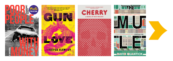 Book covers: Poor People With Money, Gun Love, Cherry