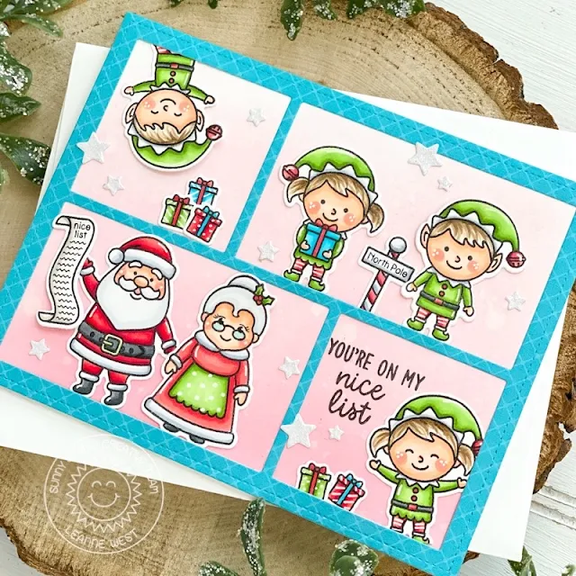 Sunny Studio Stamps: North Pole Comic Strip Speech Bubble Dies Christmas Card by Leanne West