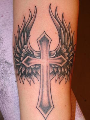 Amazing Cross Wings Tattoos For Inspiration