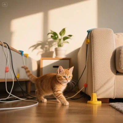 전선과 콘센트로부터 우리 고양이 보호하기