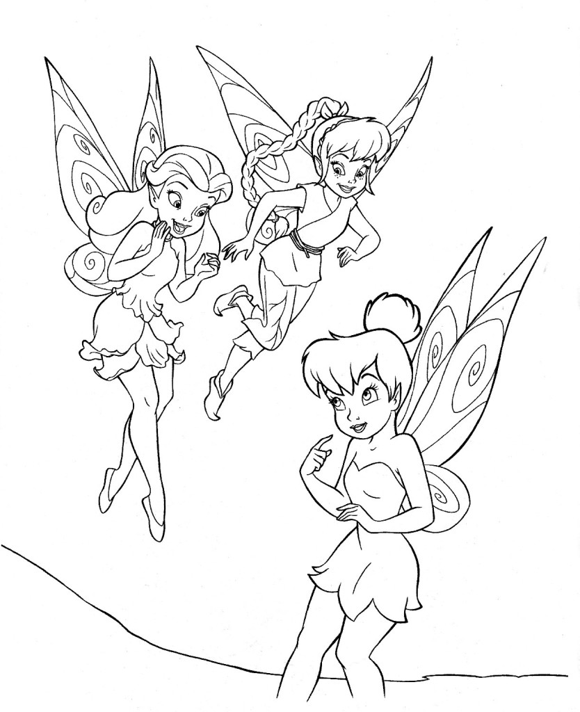 tinkerbell and friends coloring page