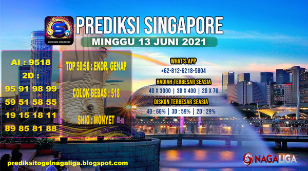 PREDIKSI SINGAPORE  MINGGU 13 JUNI 2021