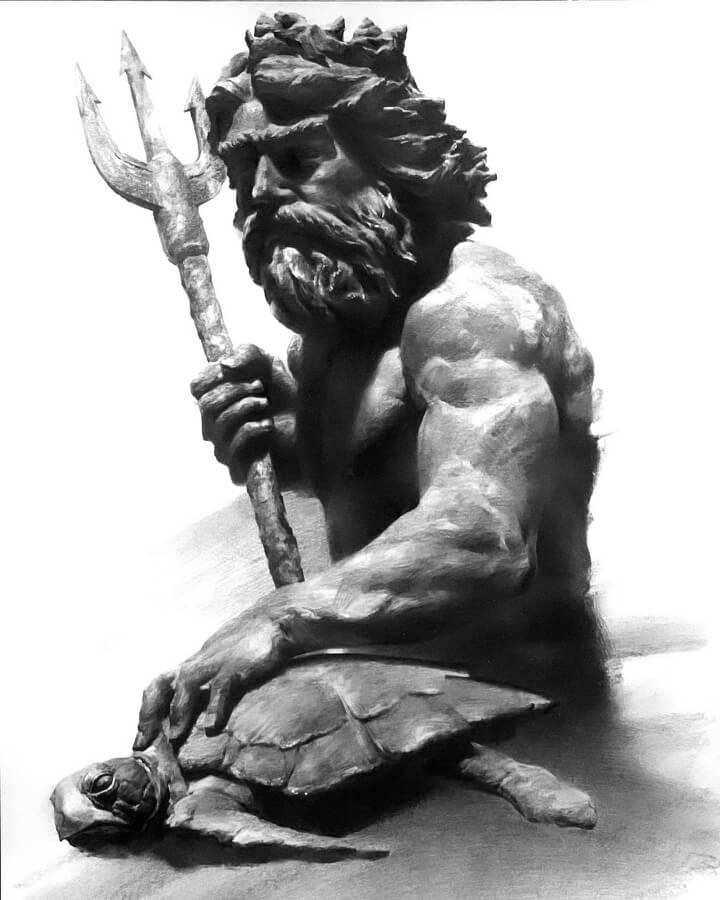 03-Poseidon-and-the-turtle-Realistic-Drawings-Mapo-www-designstack-co