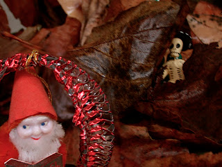 
Christmas Gnome and Skeleton from early 2001 photography for Grim Happy Christmas