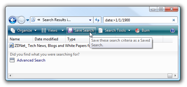 Click the Save Search button