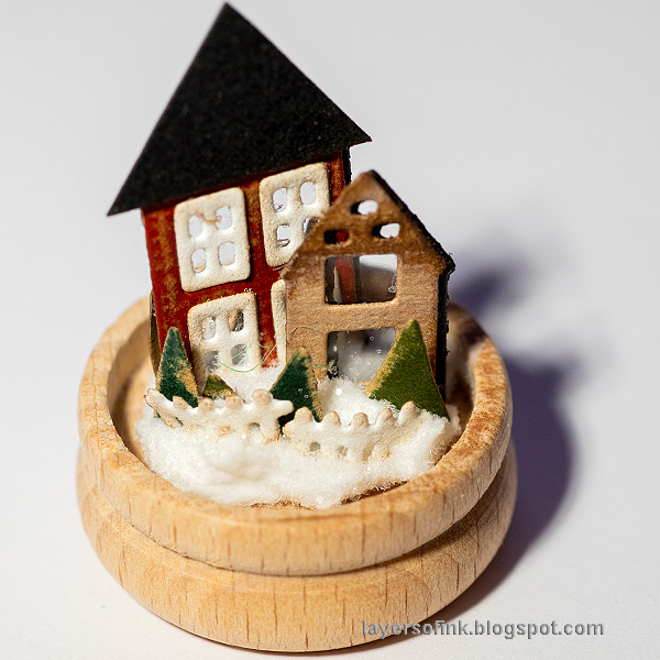 Layers of ink - Winter Cottage in a Snowglobe by Anna-Karin Evaldsson.