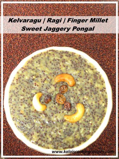 kelvaragu ragi jaggery pongal