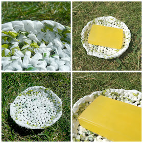 The Five Go Blogging plastic bag soap dish upcycle