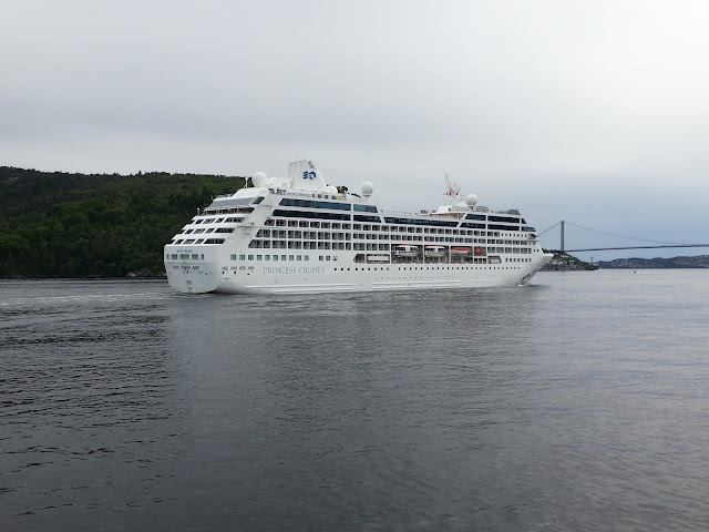 Cruise ship Pacific Princess in Bergen, Norway; Princess Cruises; Fjord cruise; R Three