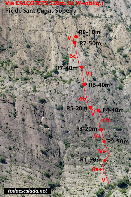 Pic de Sant Cugat, Sopeira, Vía Calçotets
