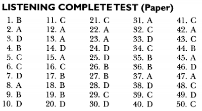 Kunci Jawaban Soal Listening TOEFL Practice Test Longman