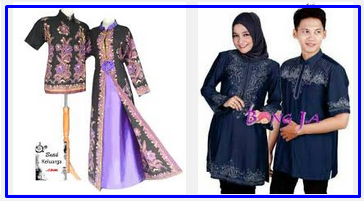 Foto gambar  fashion model baju  lebaran couple  batik muslim 