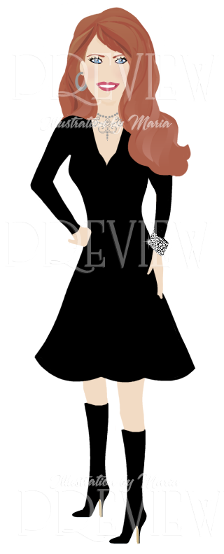 Custom Look Alike Character Illustration with Red Hair