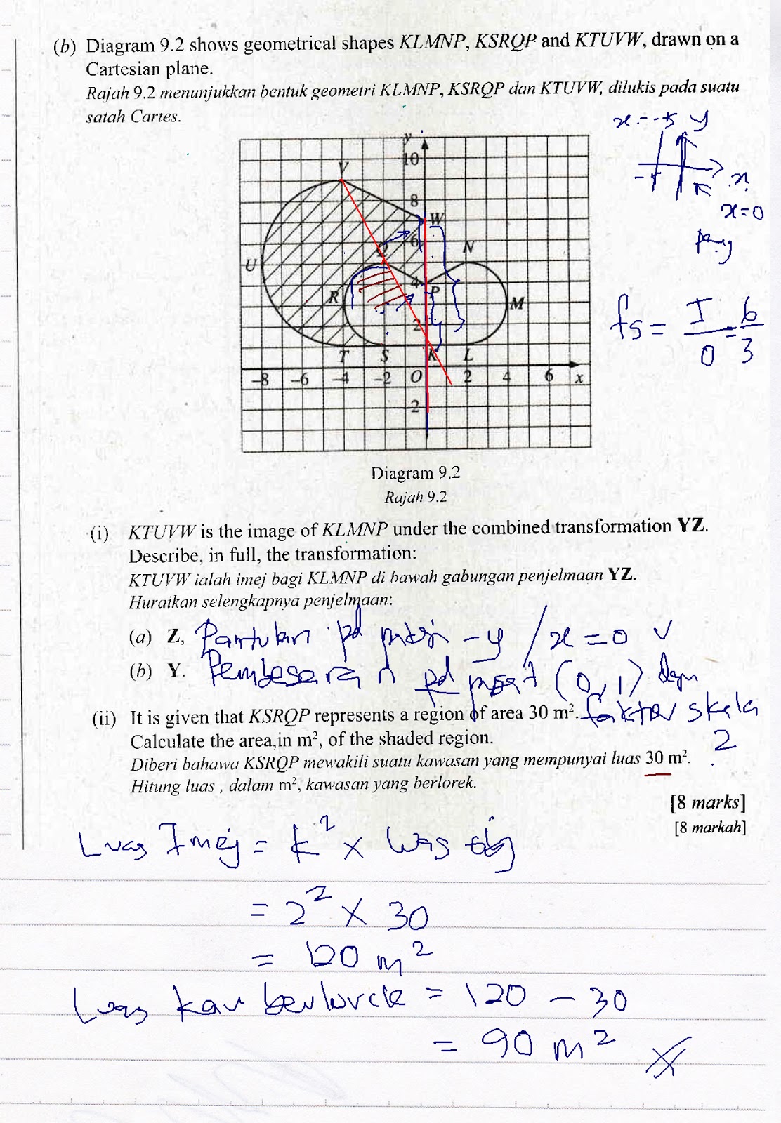 Cikgu Azman - Bukit Jalil: SPM 2018 Matematik Q13 PENJELMAAN