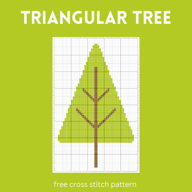 Triangular tree - free cross stitch pattern