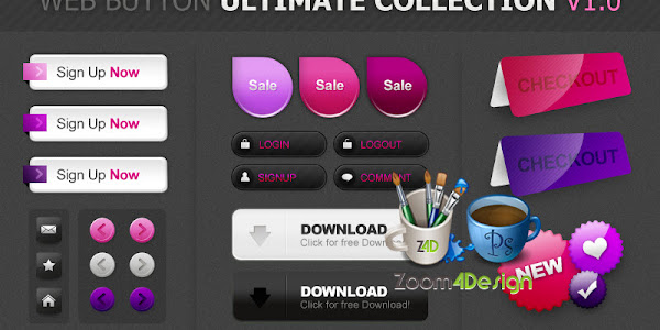 Web Button Ultimate Collection Pink