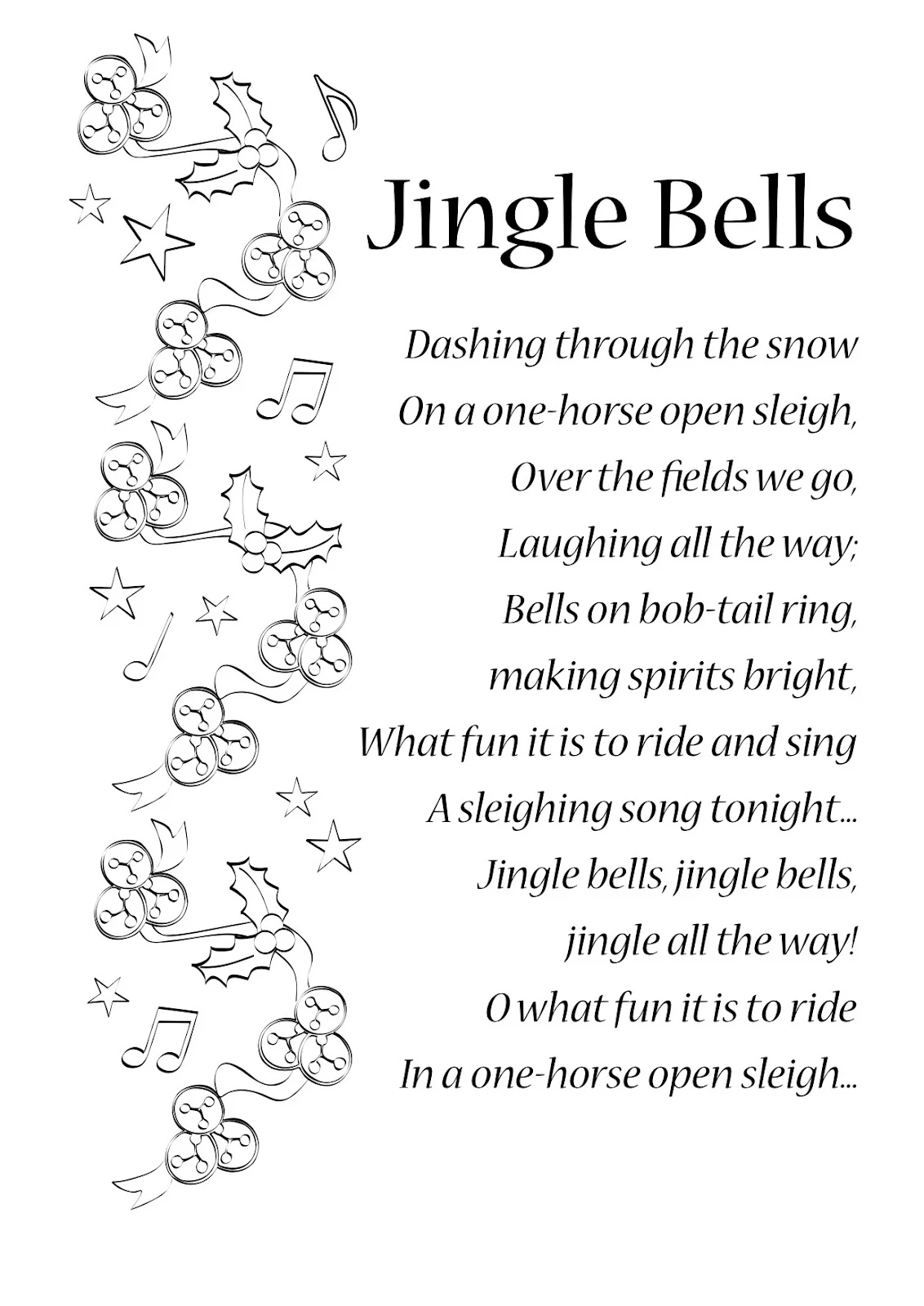 Jingle Bell Rock Lyrics Printable Printable Template