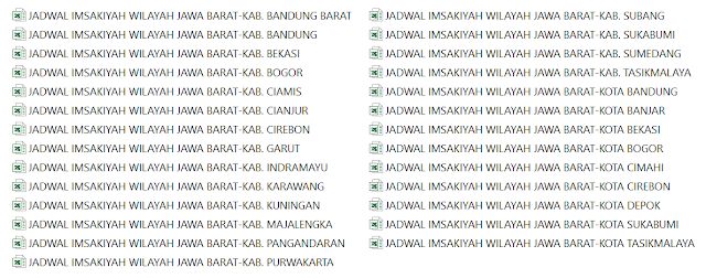 Kumpulan Jadwal Imsakiyah Ramadhan 1443 H/2022 M Kabupaten/Kota di Provinsi Jawa Barat