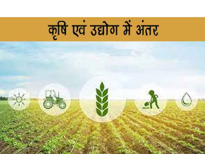 कृषि तथा उद्योग में अन्तर| Difference between agriculture and industry
