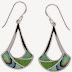 Boma Sterling Abalone, Turquoise and Mother-of-Pearl Open Teardrop
Earrings
