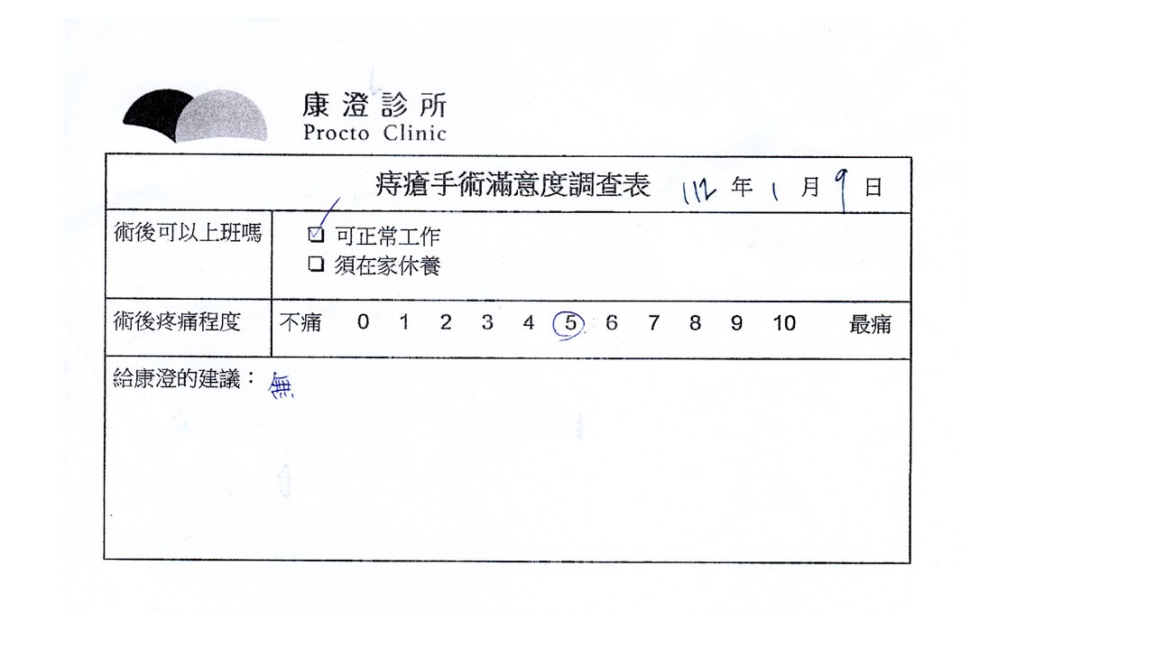 無建議