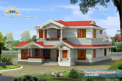 Kerala new home plan - 2497 Square Feet