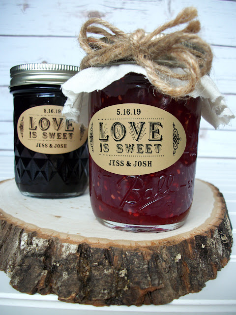 Kraft Oval Love is Sweet Wedding canning jar labels