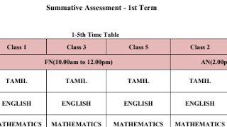 Summative Assessment - 1st Term (1-8th) Time Table  - PDF