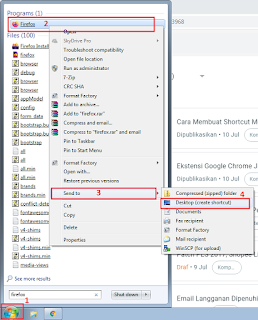 klik kanan lalu pilih "Send to" pilih Desktop (create shortcut)