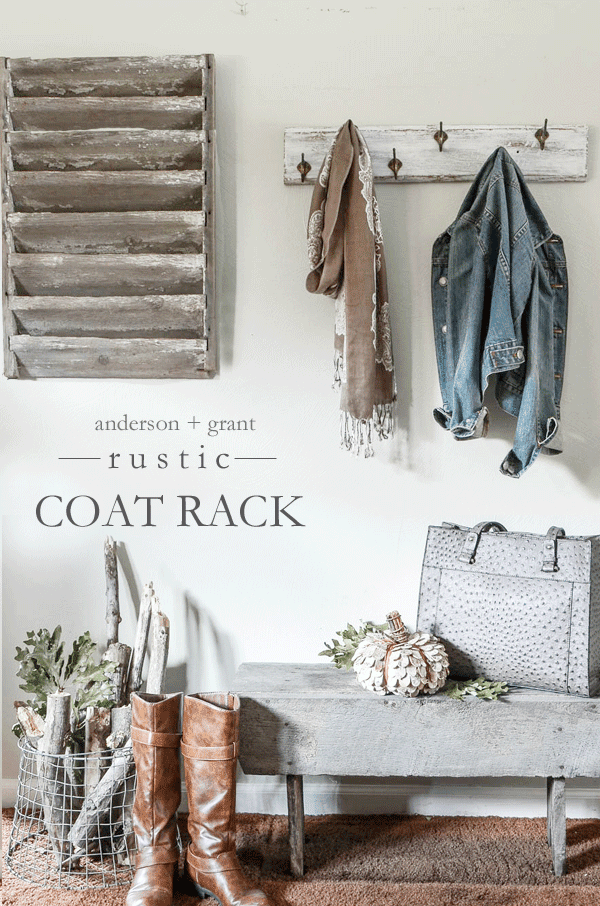 Learn how to update an old coat rack into a shabby chic one for your cottage farmhouse decor.  ||  www.andersonandgrant.com