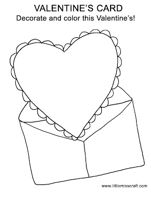 Valentine Card Coloring Pages