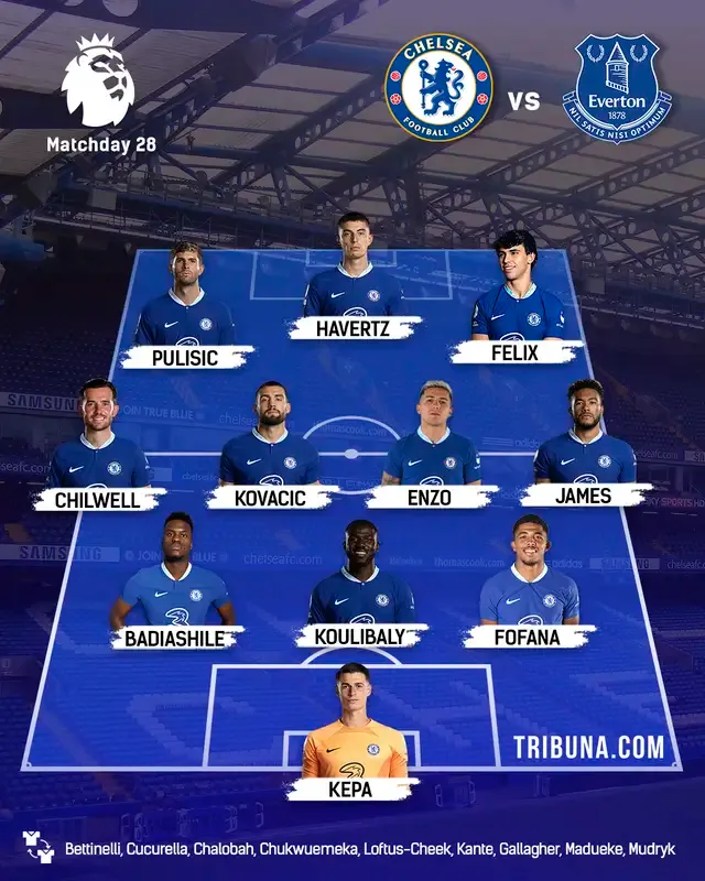 OFFICIAL: Chelsea's starting XI v Everton revealed!