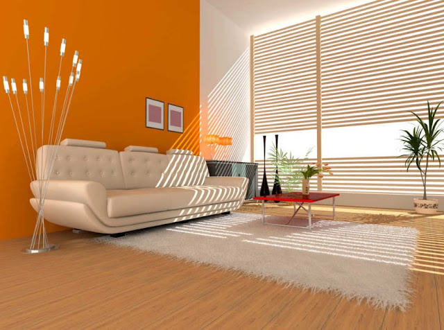 perpaduan warna cat rumah orange