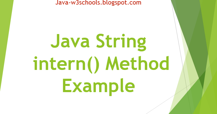 Java String intern() Method Example JavaProgramTo.com